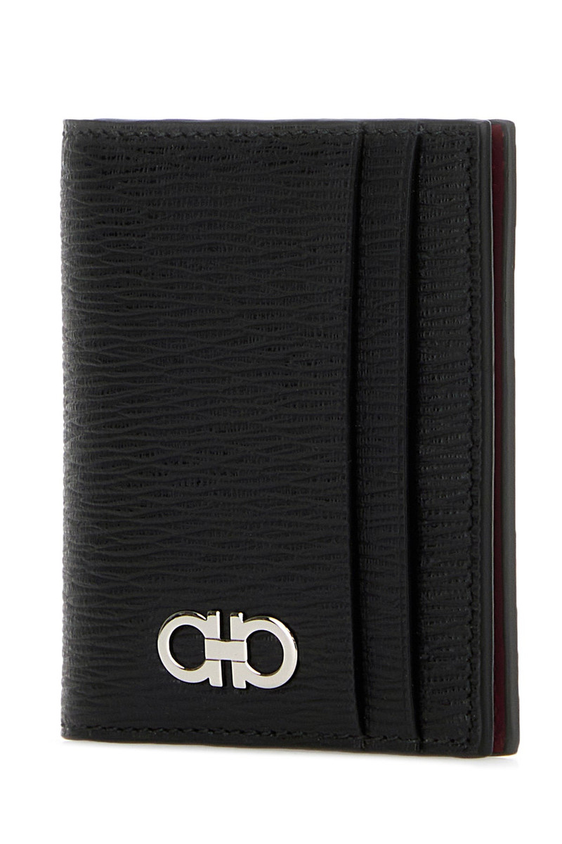 FERRAGAMO Black leather card holder outlook