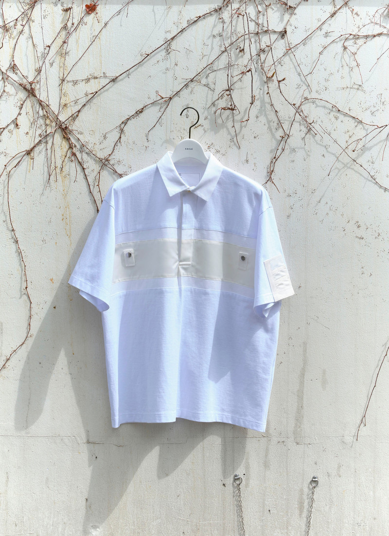 Cotton Jersey x Nylon Twill Polo Shirt 4