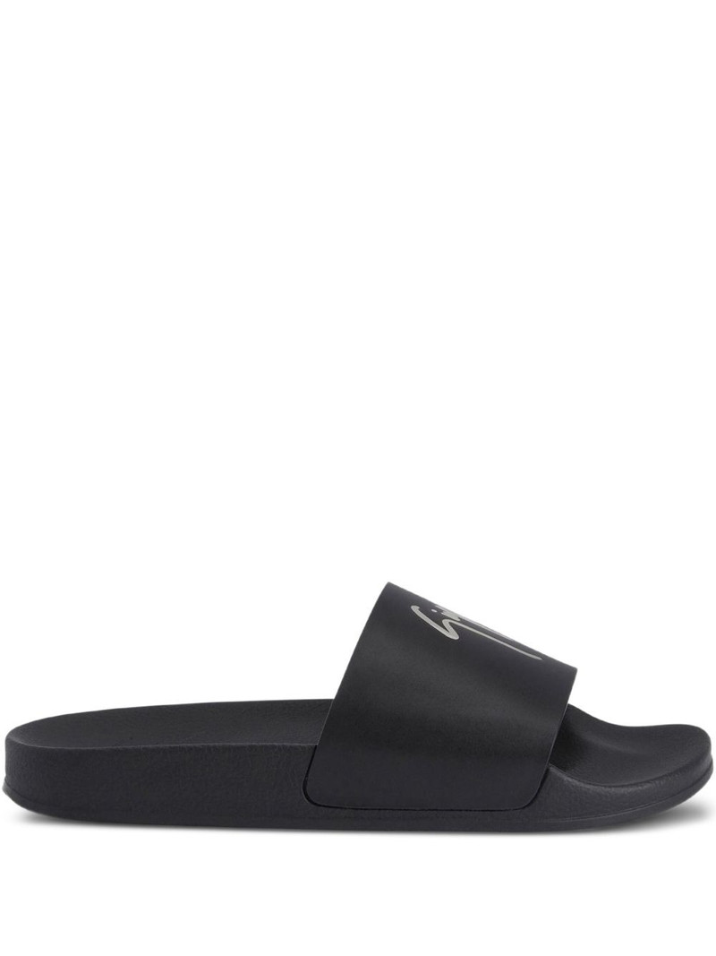 Brett signature-embellished leather sandals 1