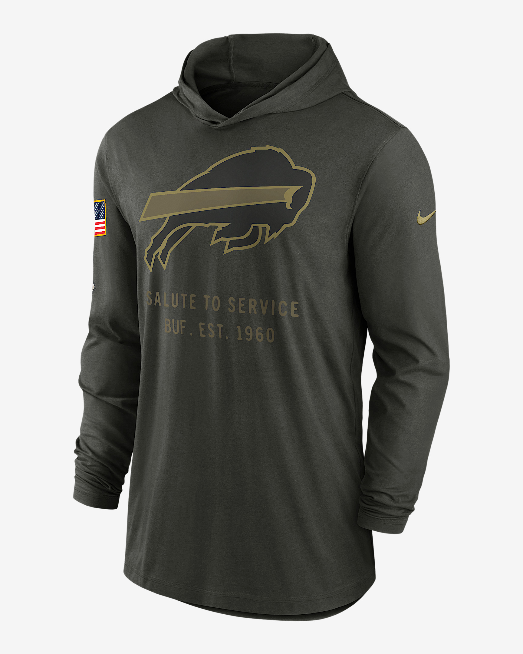 Buffalo Bills Salute to Service Sideline Men’s Nike Dri-FIT NFL Long-Sleeve Hooded Top - 1