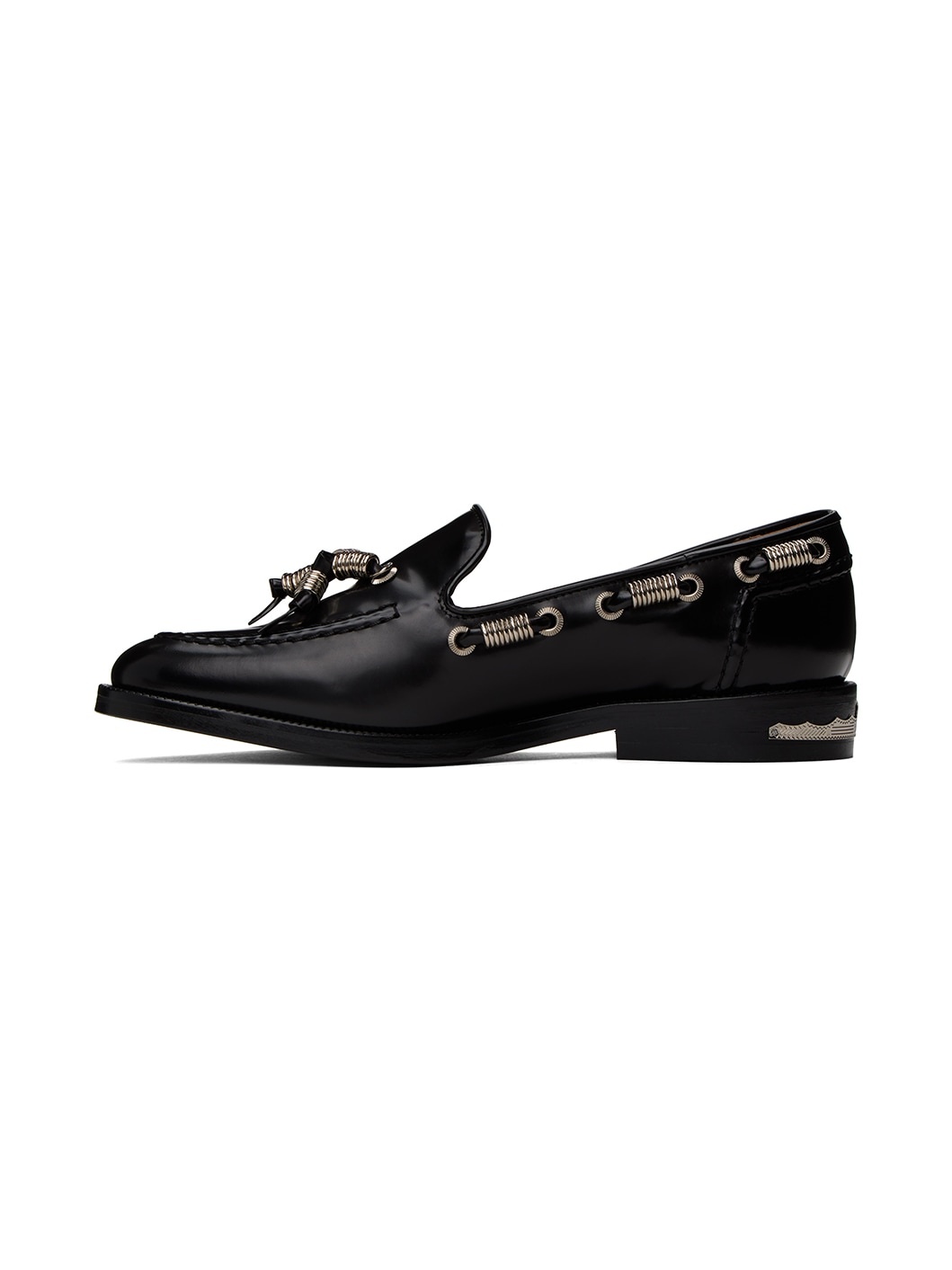 Black Polished Loafers - 3