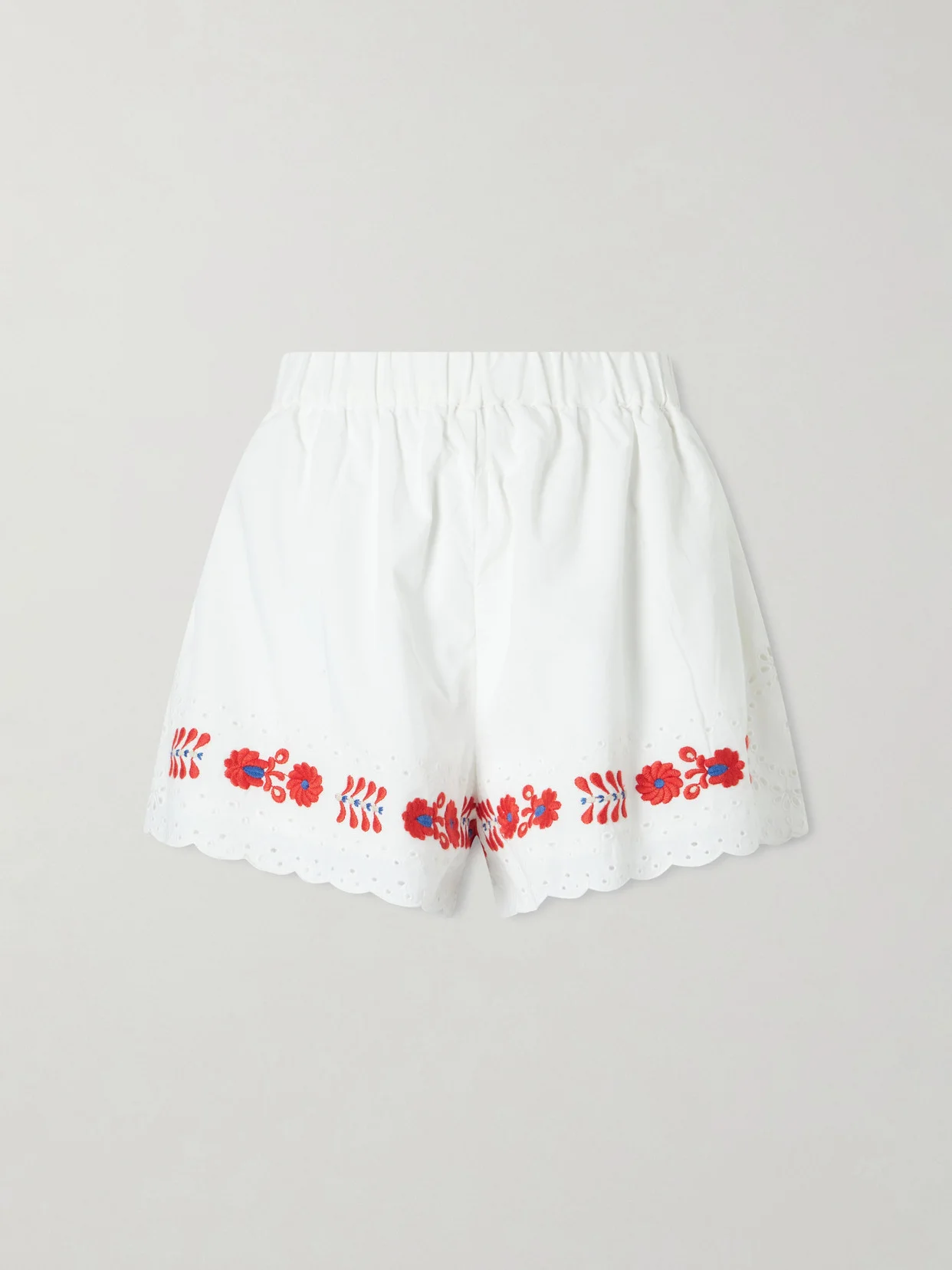 Catharina Embroidered Cotton And Linen Shorts - 1