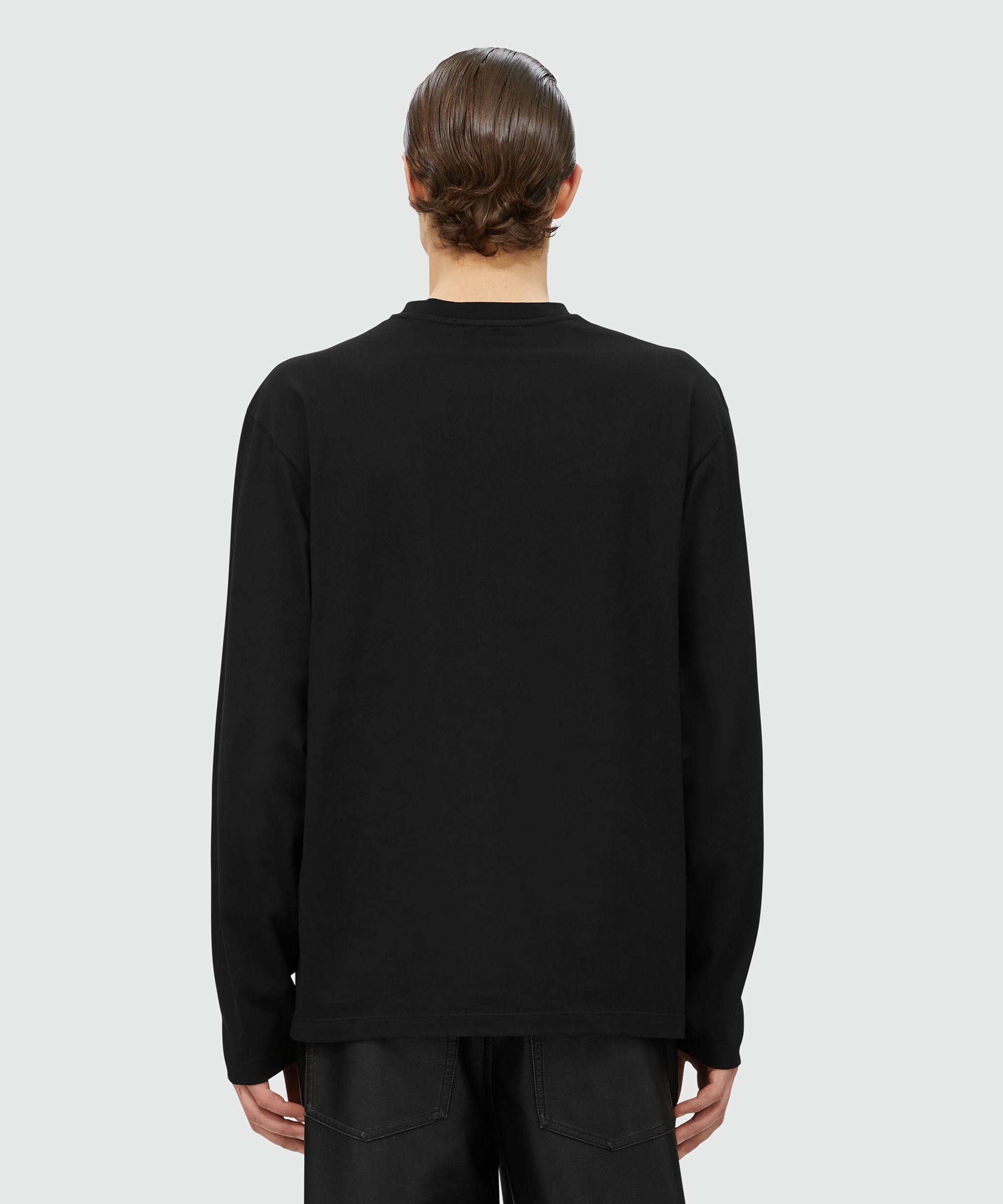 Black jersey T-shirt with micro logo print - 3