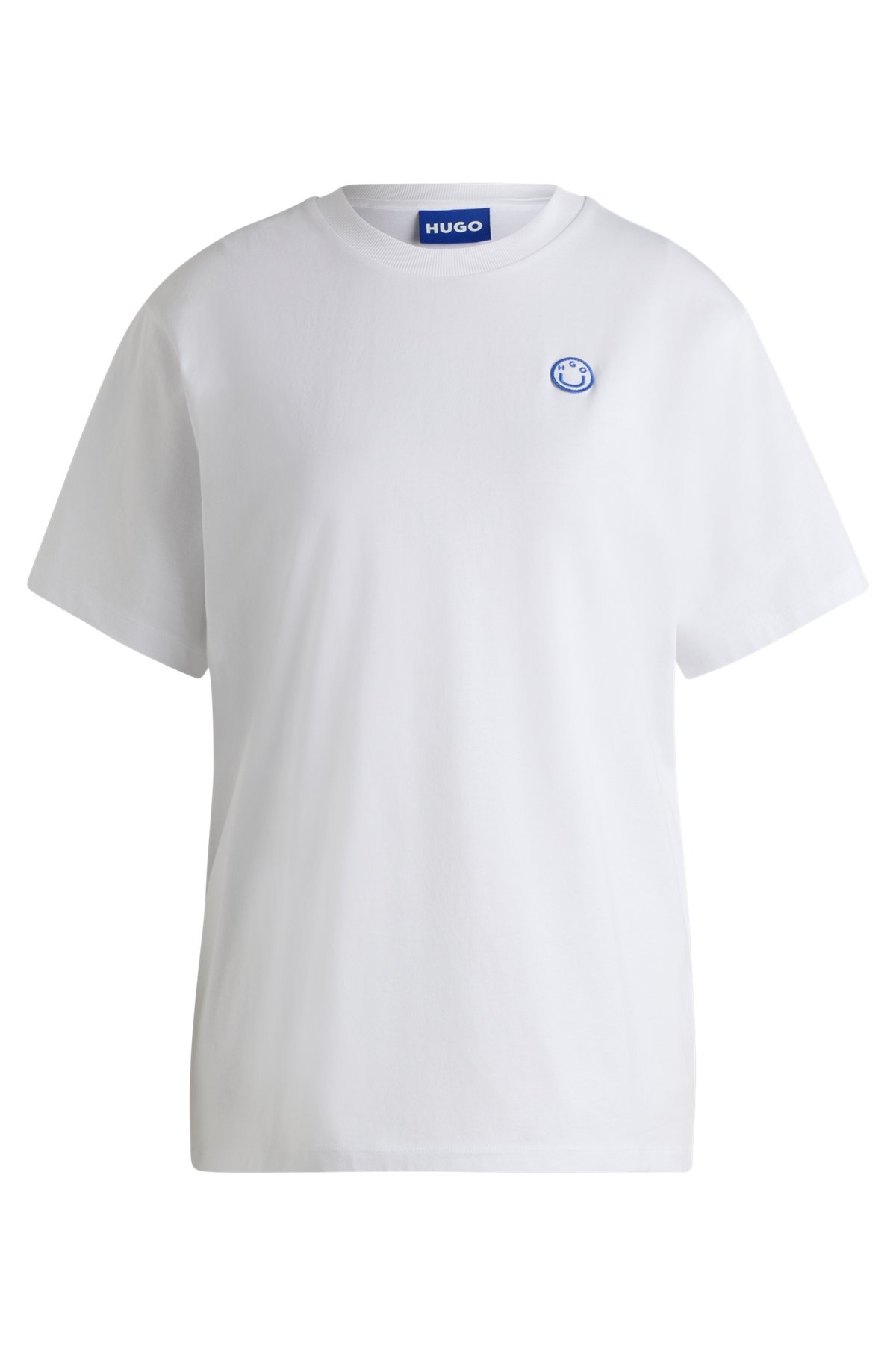 COTTON JERSEY T-SHIRT WITH CURVED LOGO - 1