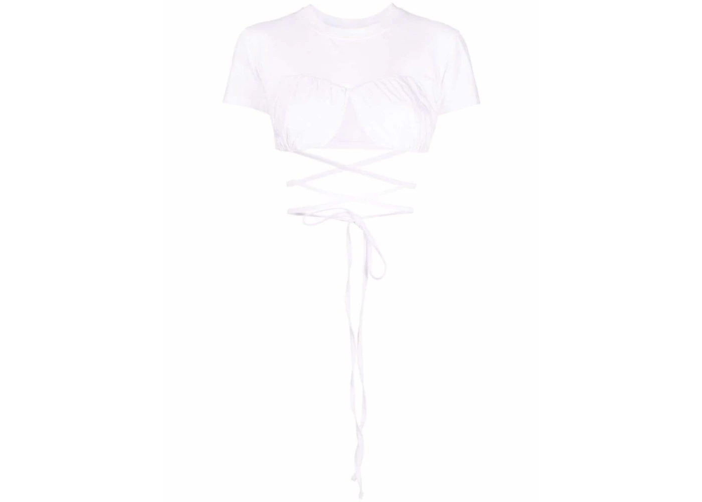 Jacquemus Jacquemus Wraparound Cropped T-Shirt T-Shirt White - 1