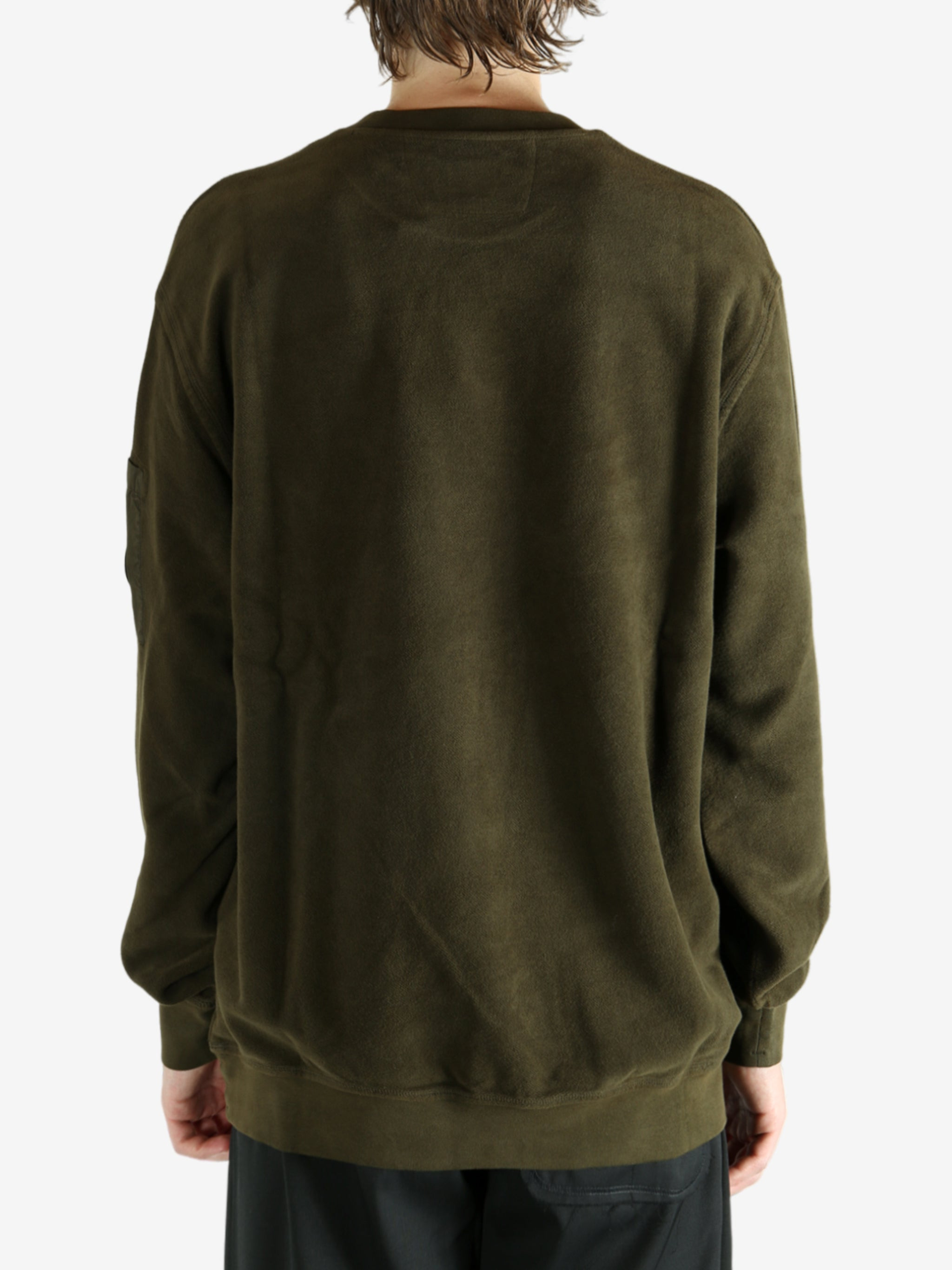 C.P. COMPANY - Men Brushed Emerized Diagonal Fleece Crewneck - 3