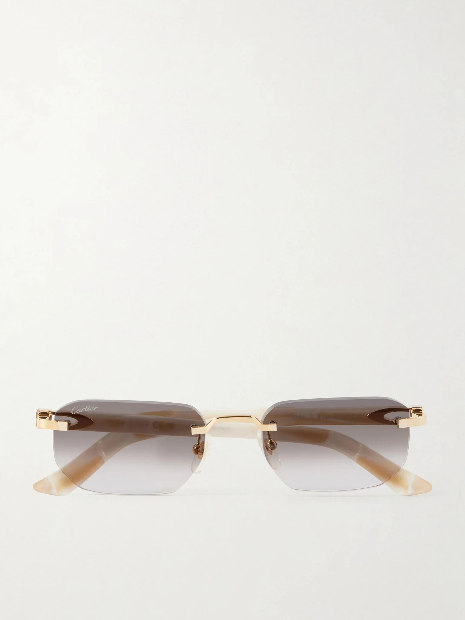 Signature C Rimless Square-Frame Gold-Tone Metal and Acetate Sunglasses Multi - 1