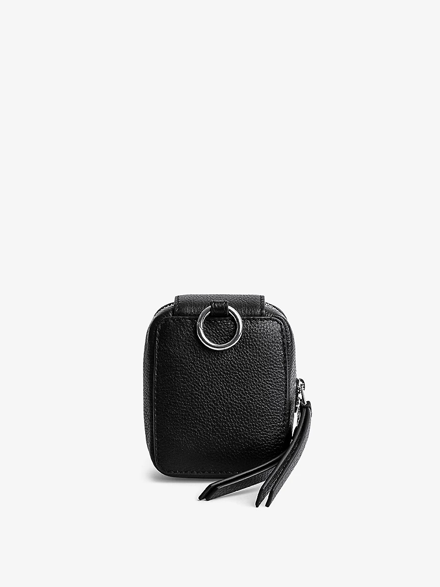 Swing Your Wings grained-leather pouch - 2