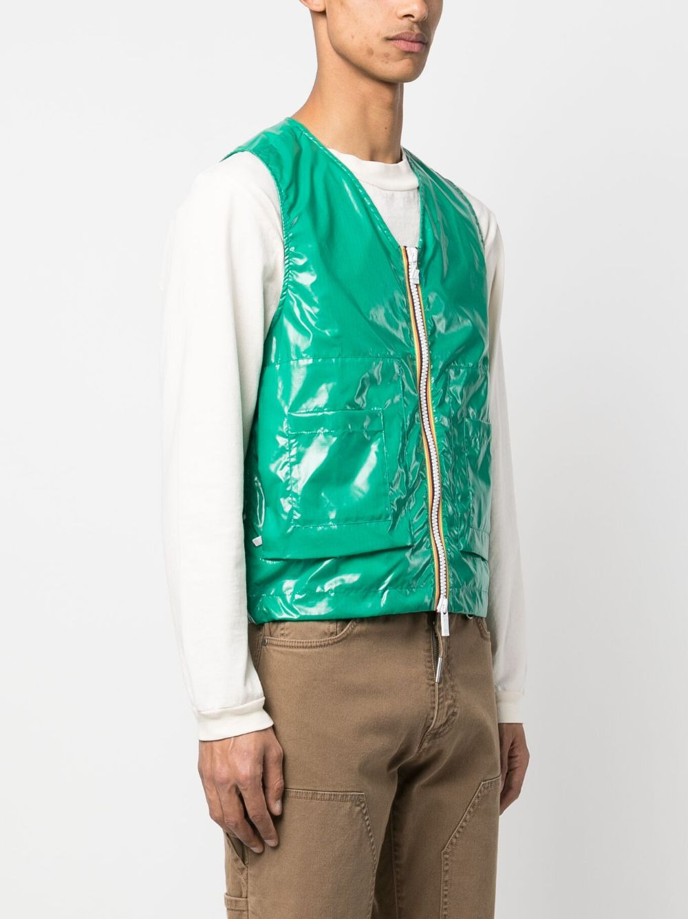 patent zip-up gilet - 2