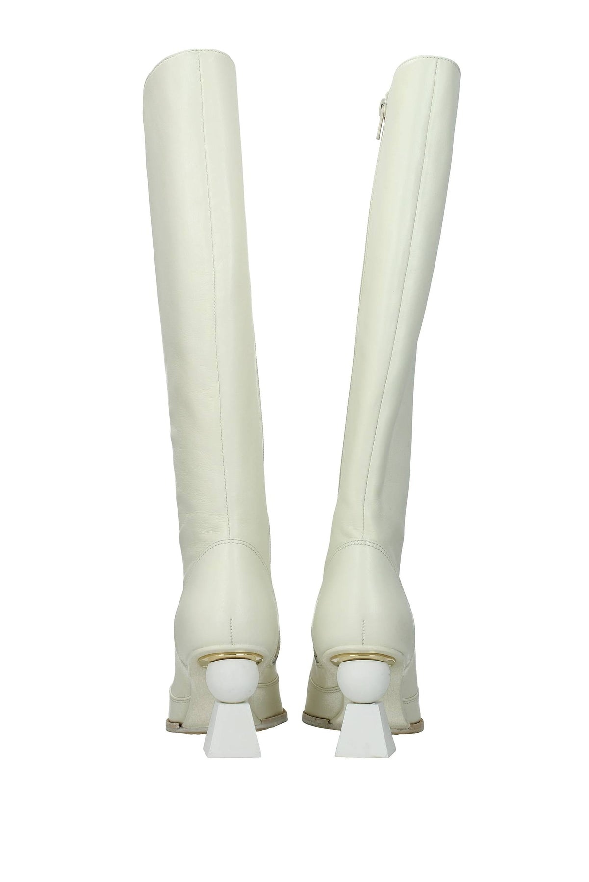 Boots Leather White - 5