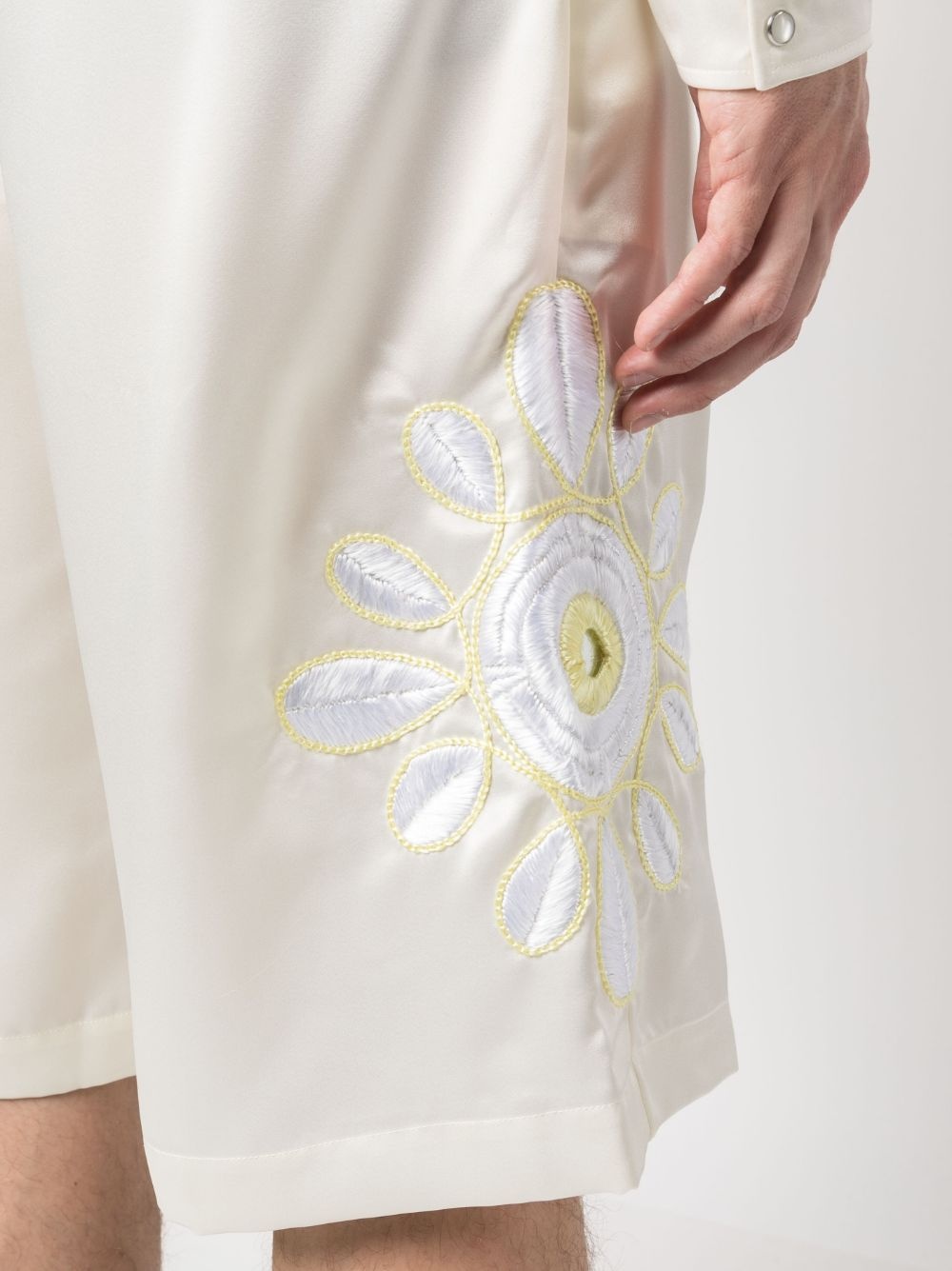 embroidered satin shorts - 5