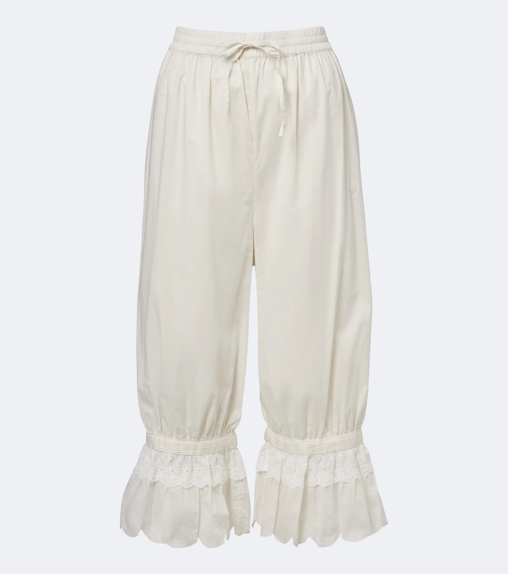 Renzo embroidered cotton voile pants - 1