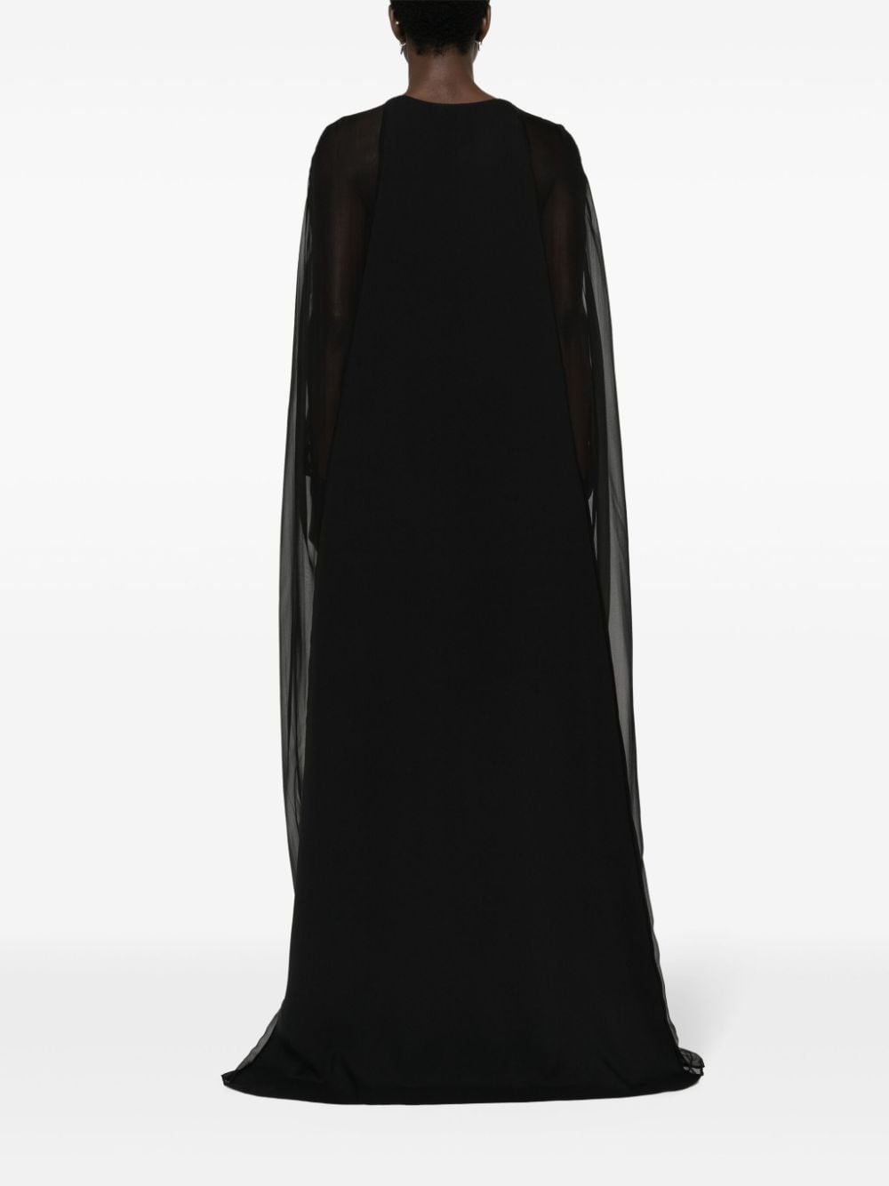 semi-sheer-panelled maxi dress - 4