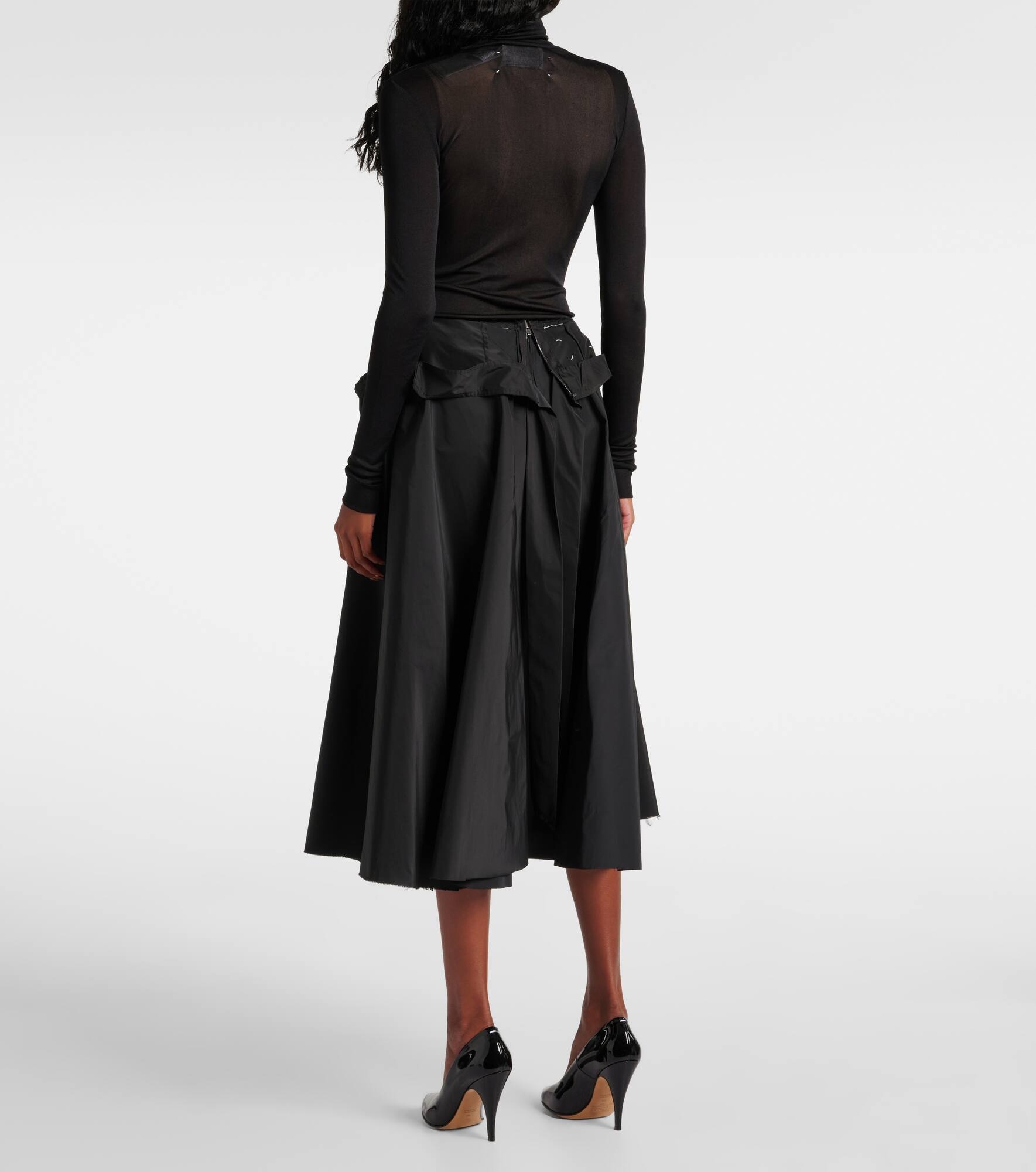 Deconstructed taffeta midi skirt - 3