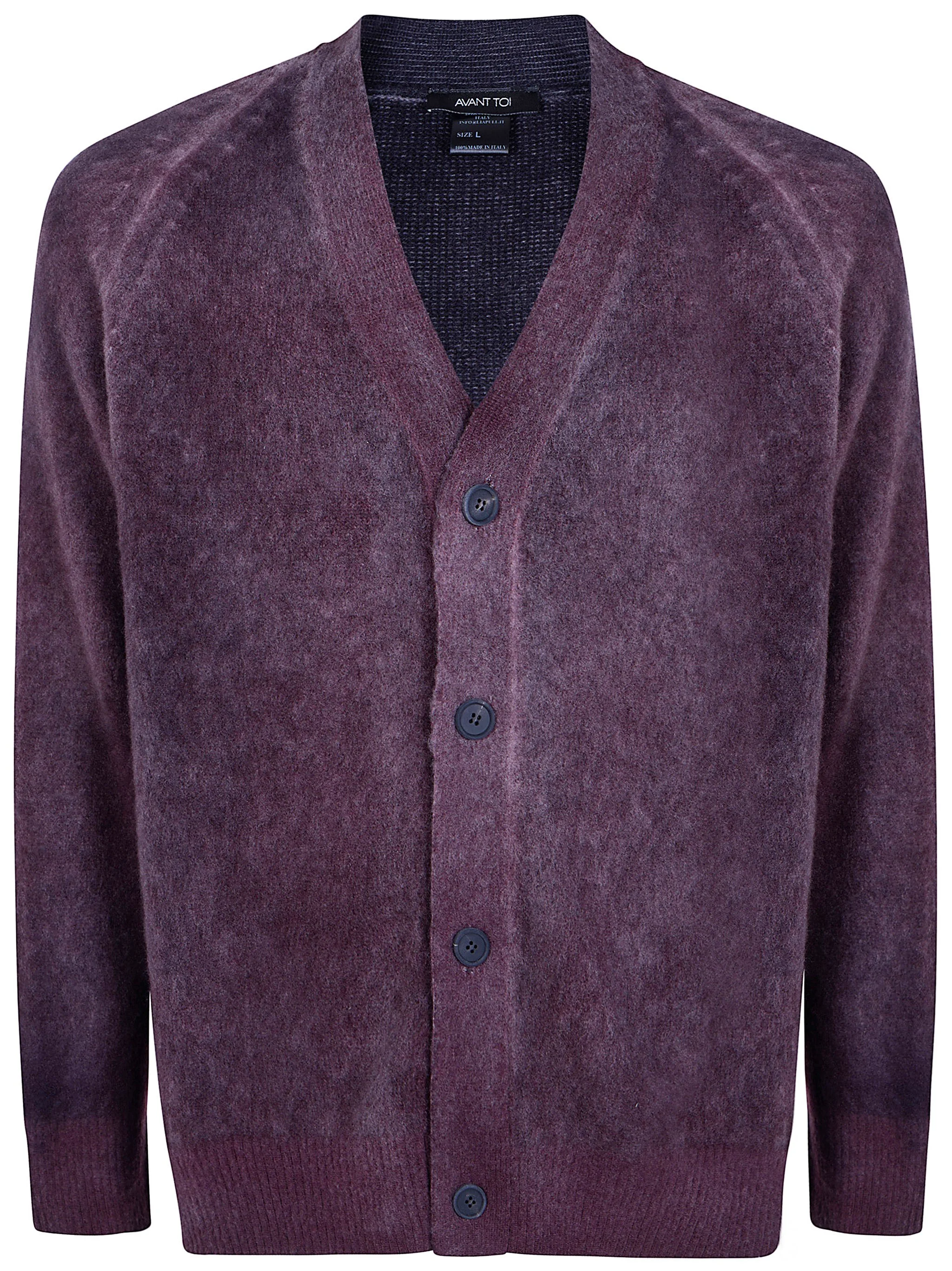 Sweater Hand Painted Brushed Cashmere V Neck Cardigan - 1
