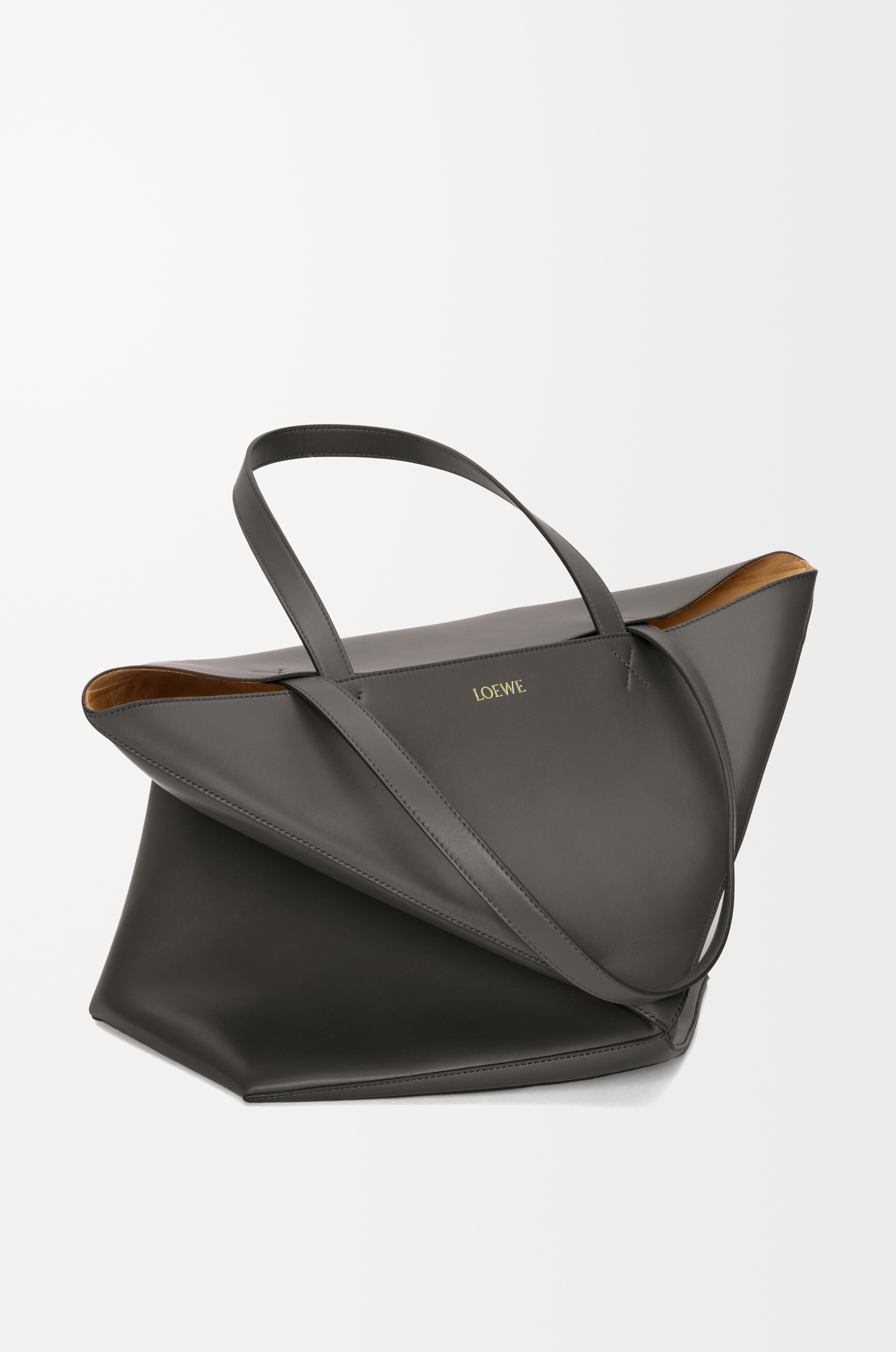 XL Puzzle Fold tote in shiny calfskin - 3