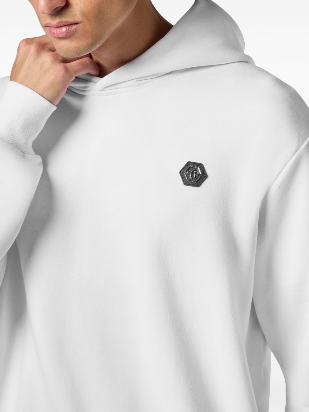 rhinestone-embellished cotton hoodie - 5