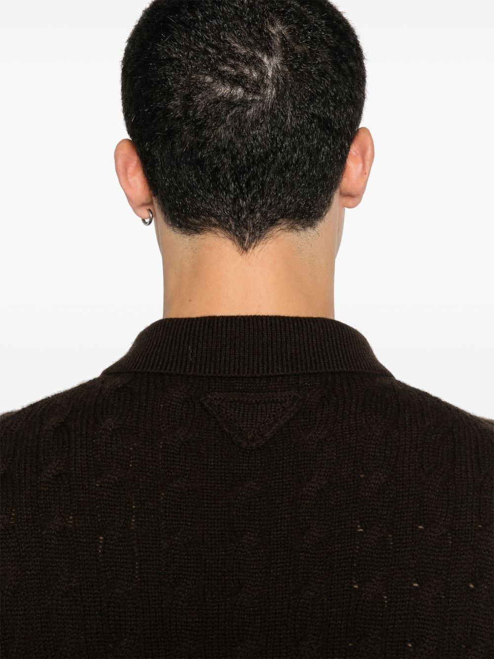 cable-knit polo sweater - 5