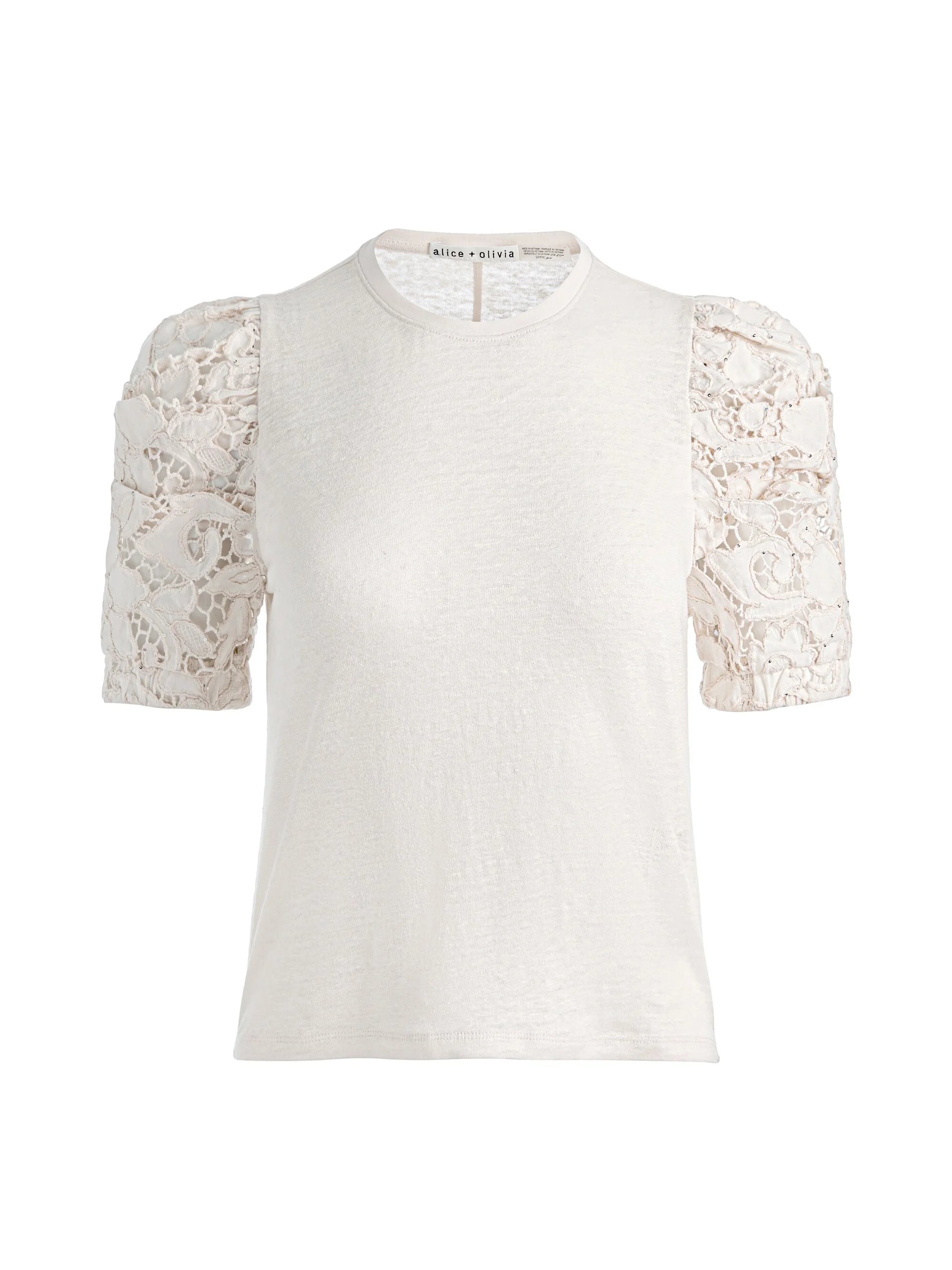 TYLER LINEN CREW NECK TOP - 1