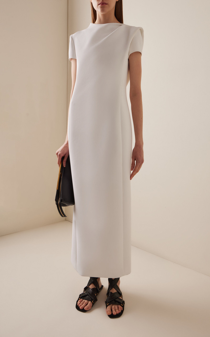 KHAITE Iryl Crepe Maxi Dress white outlook
