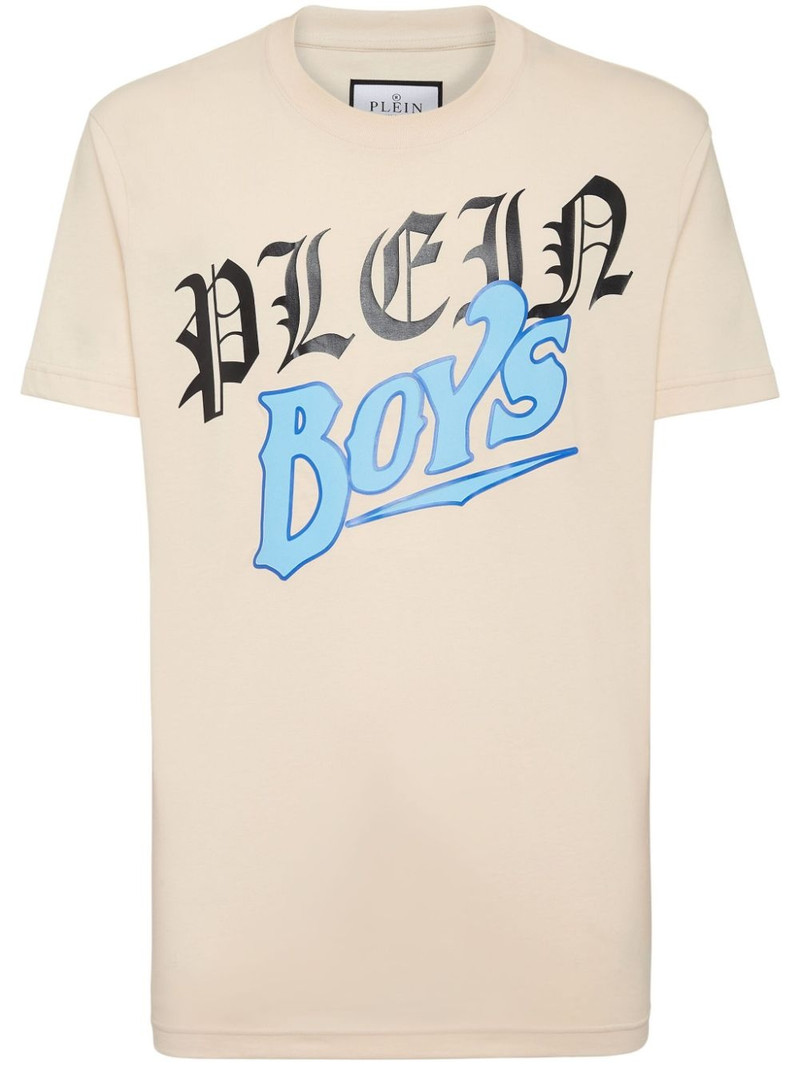 slogan-print cotton T-shirt 1