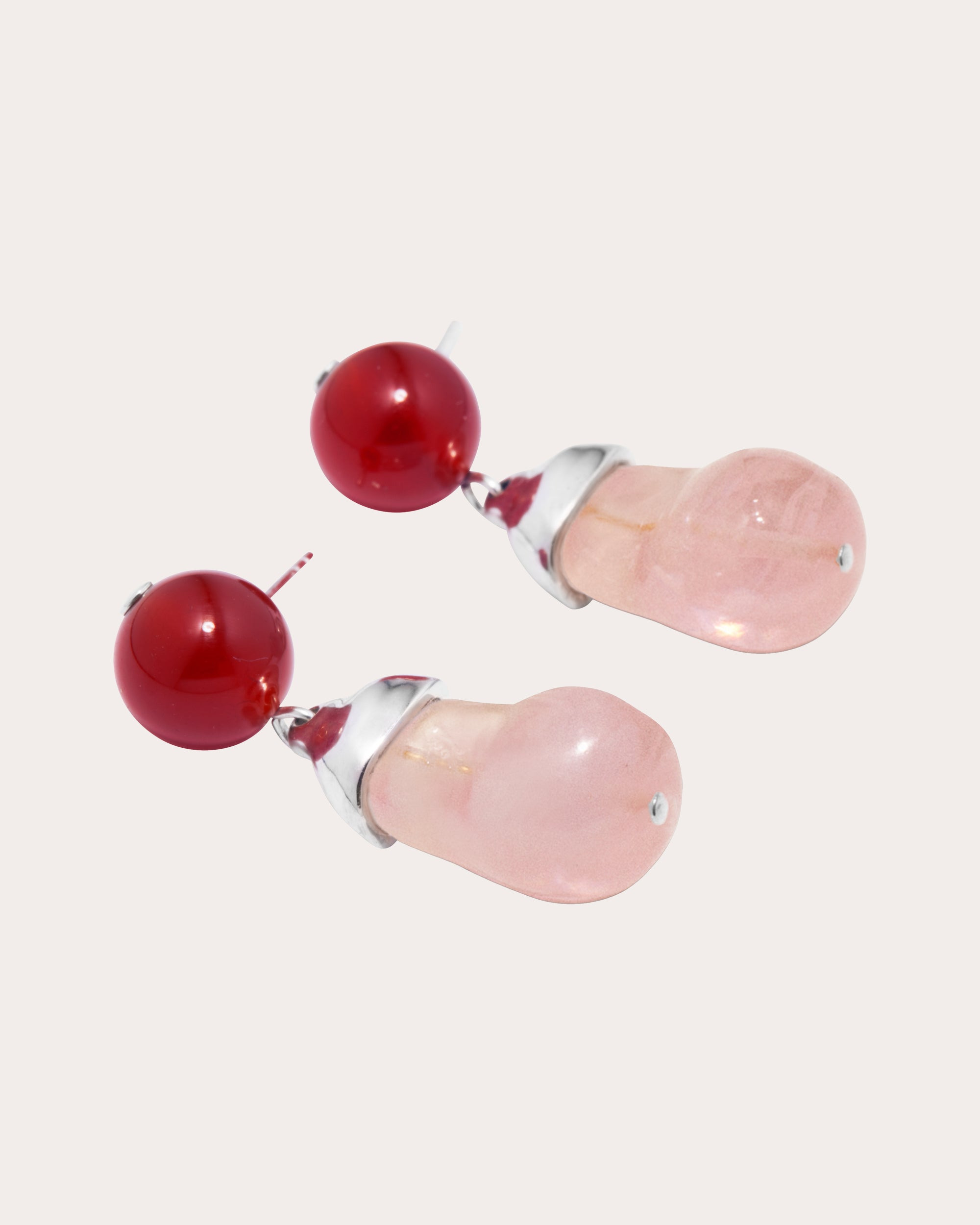 Sterling Silver Agate and Resin Earrings - 3