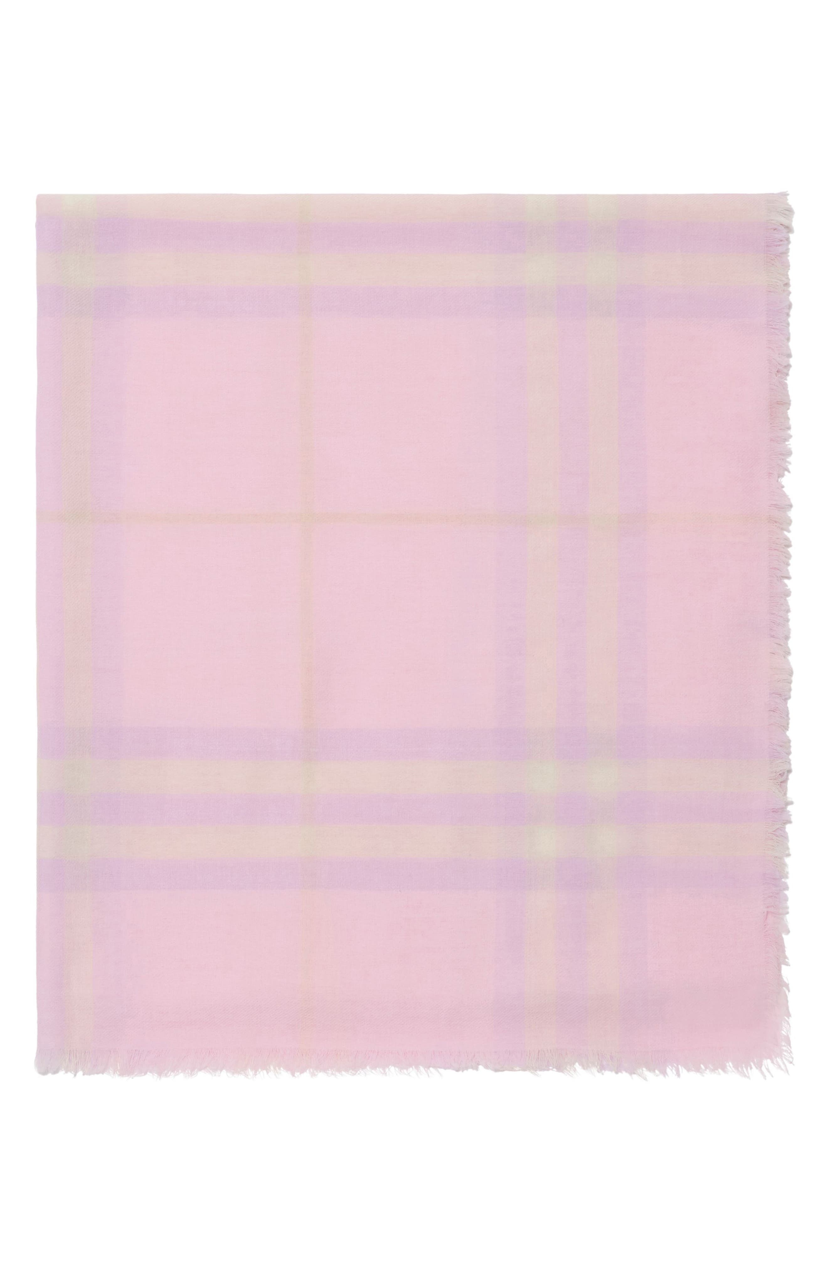 burberry Giant Check Lightweight Wool Scarf in Fondant Pink at Nordstrom - 3