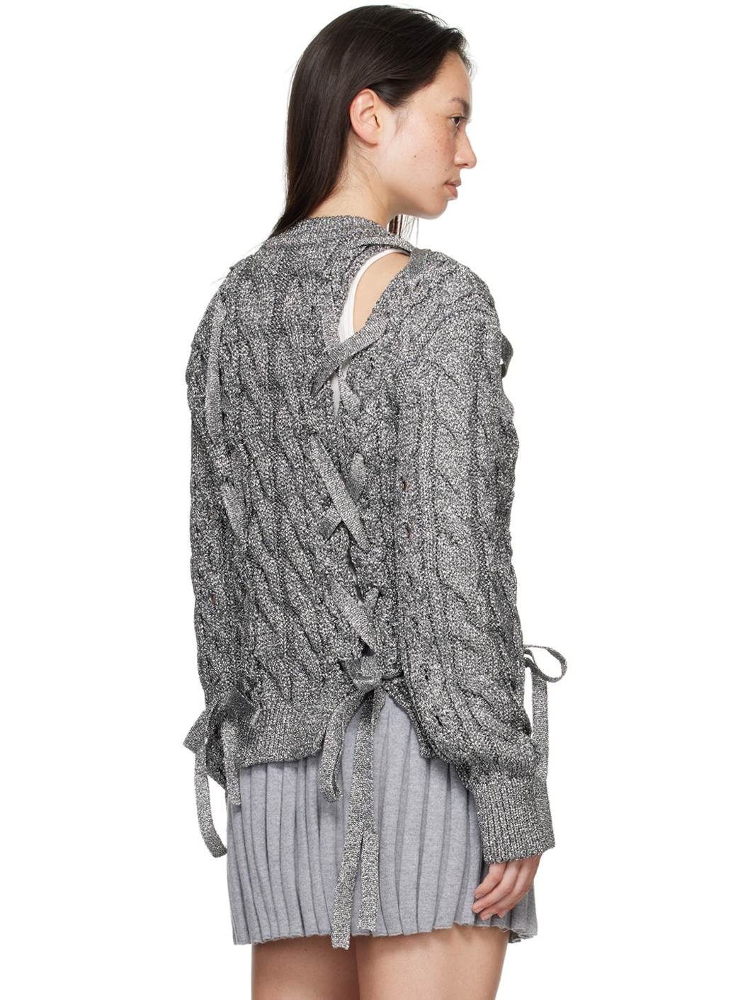 Silver Knit Sweater - 3