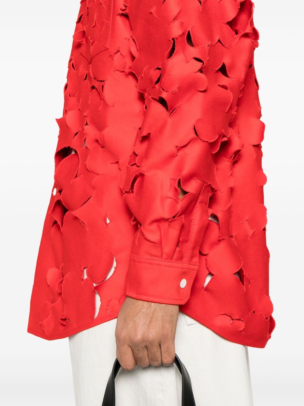 cut-out detail cotton shirt - 5