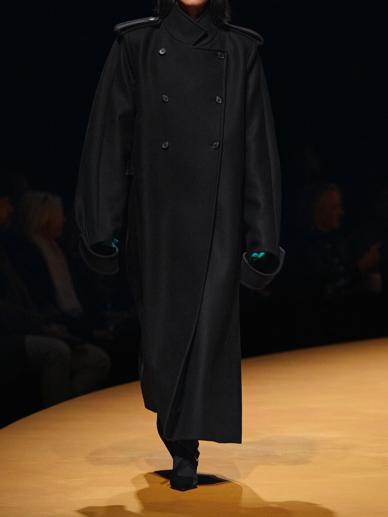 Donna oversized double-breasted wool coat Black - 5