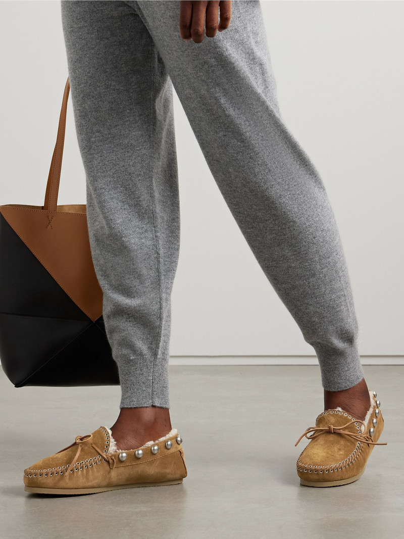 Isabel Marant Fitza embellished suede loafers Tan outlook