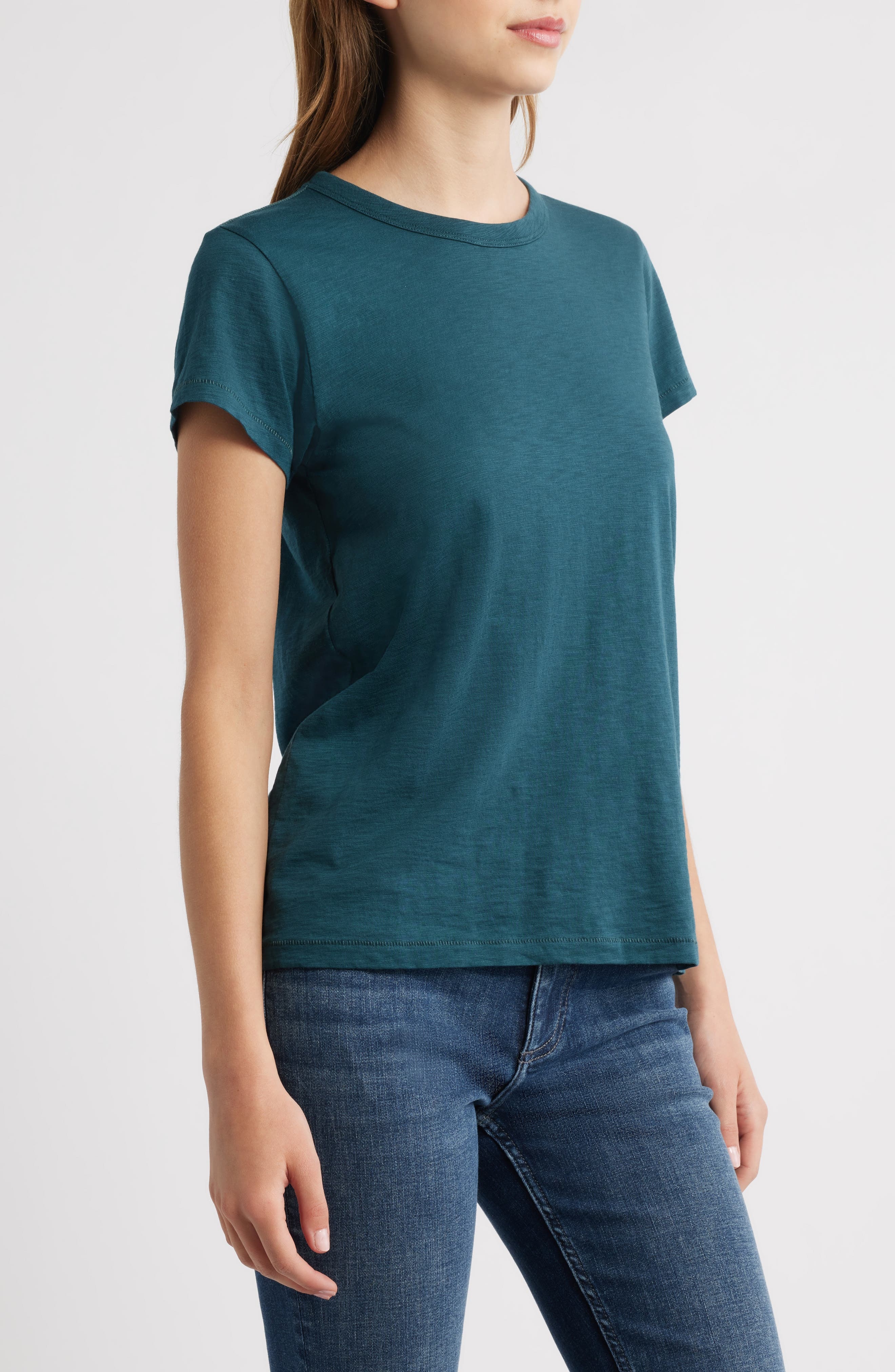 rag & bone The Slub Organic Pima Cotton T-Shirt in Dark Teal at Nordstrom - 3