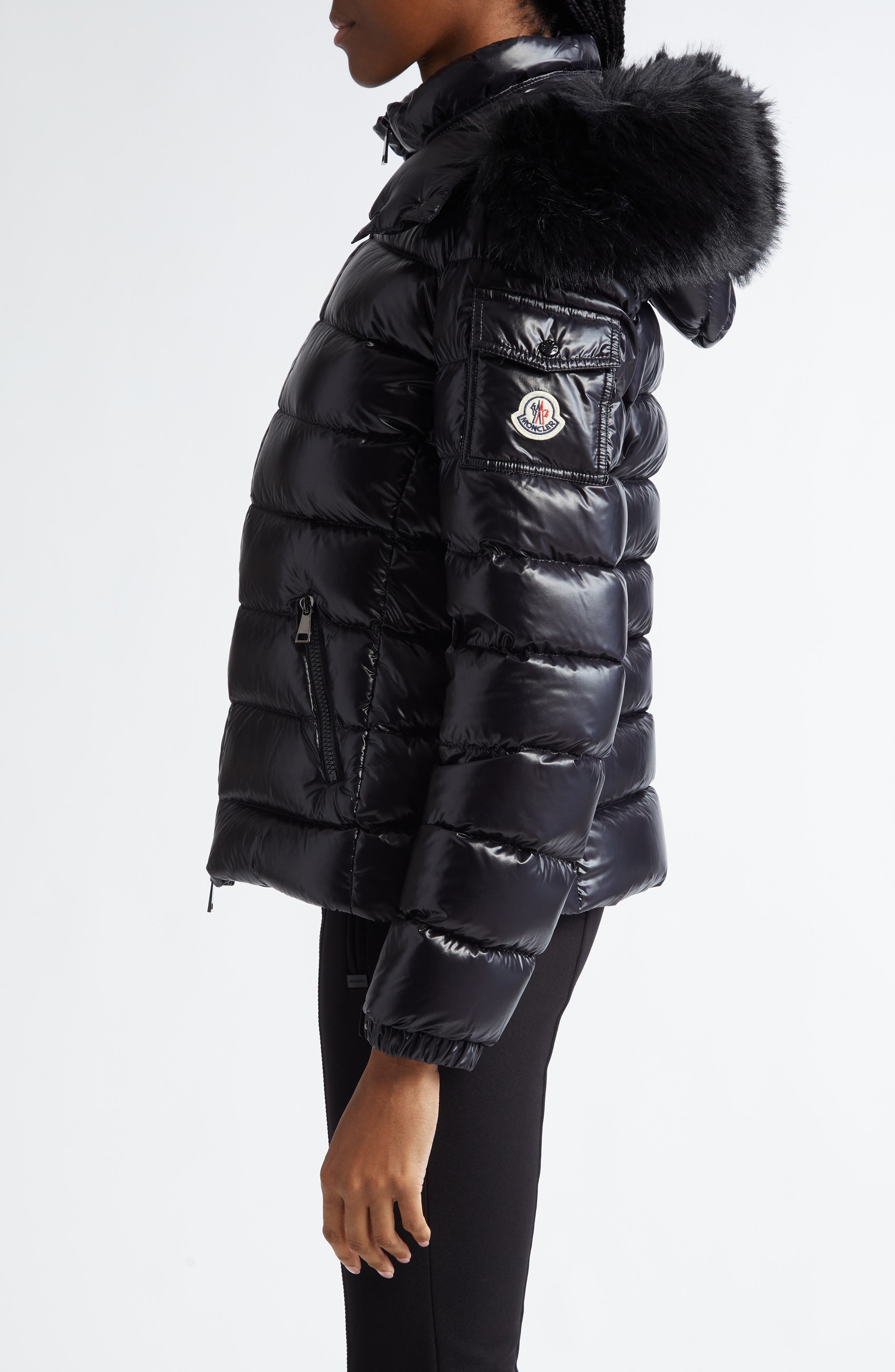 Moncler Badyf Down Puffer Jacket with Removable Hood & Removable Faux Fur Trim in Black at Nordstrom - 3