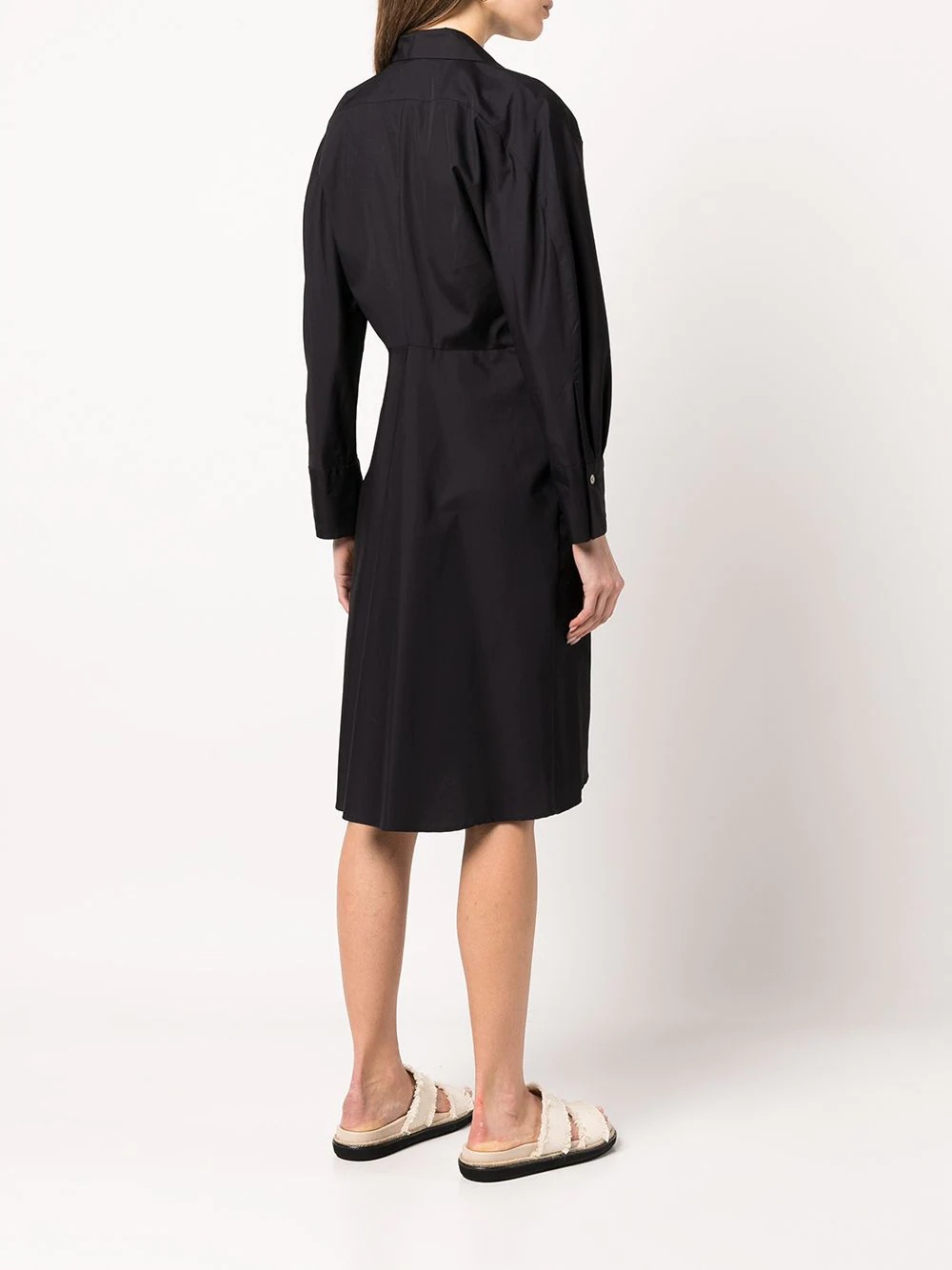 fitted cotton shirt dress - 4