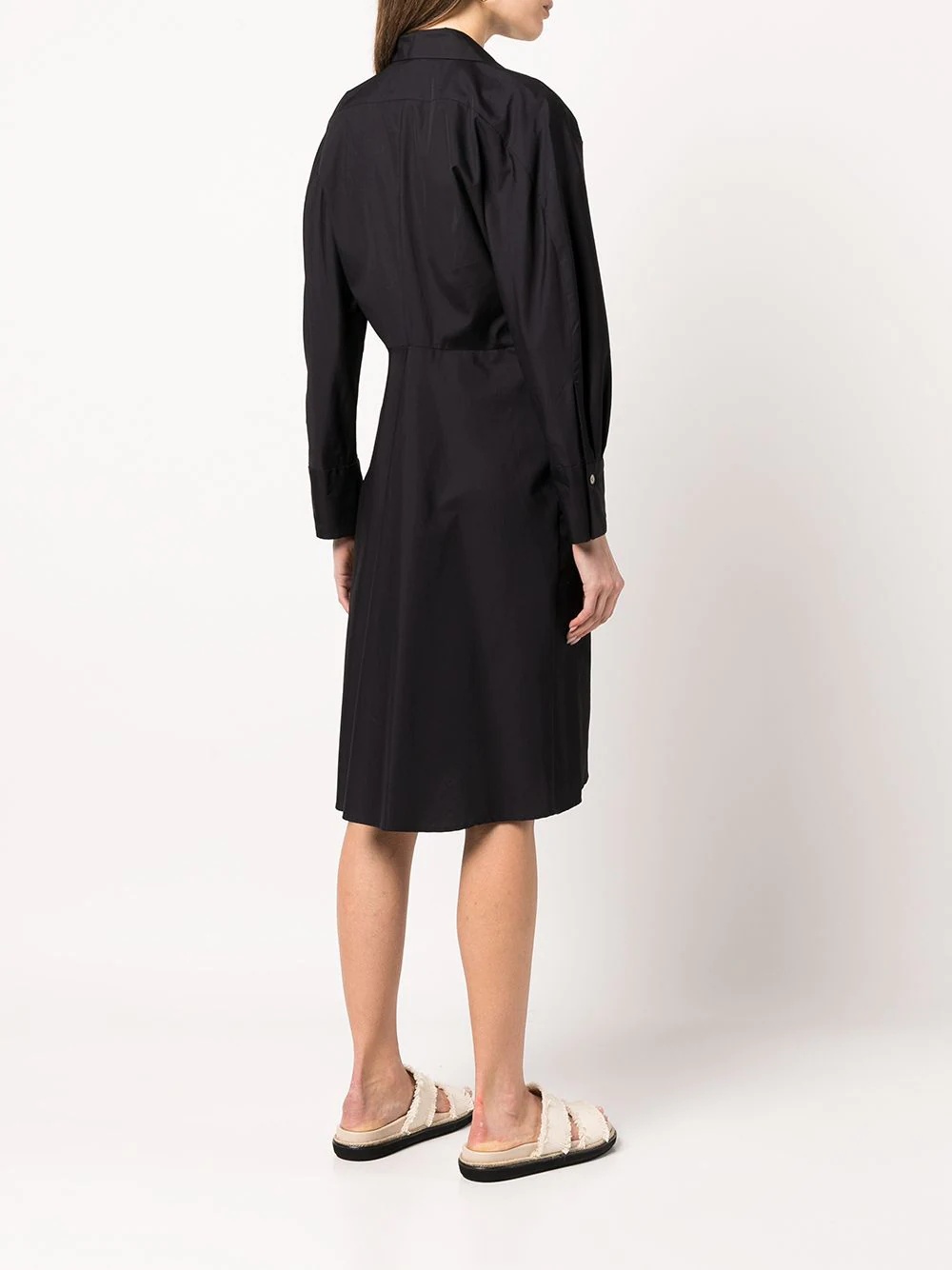 fitted cotton shirt dress - 8