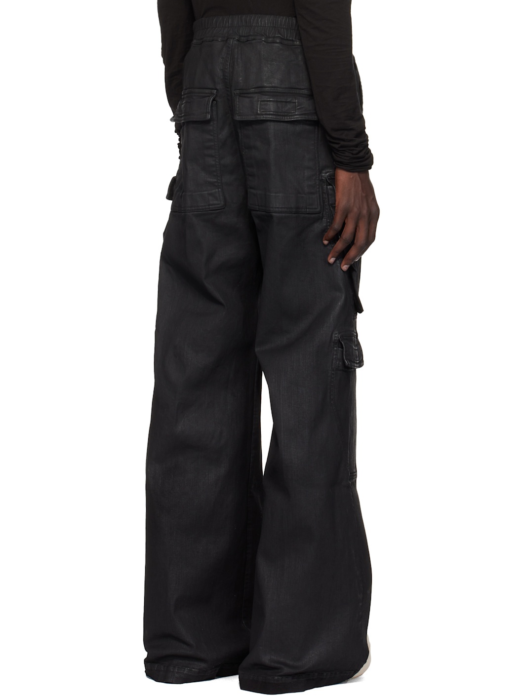 Black Porterville Double Cargo Jumbo Belas Denim Cargo Pants - 3