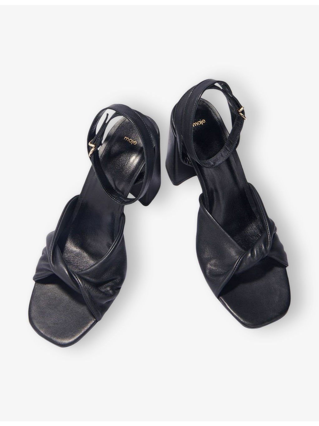 Twisted-Strap Leather Heeled Sandals - 2