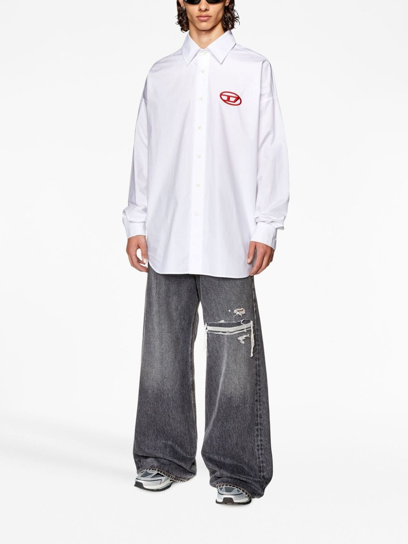 Diesel logo-embroidered organic-cotton shirt outlook