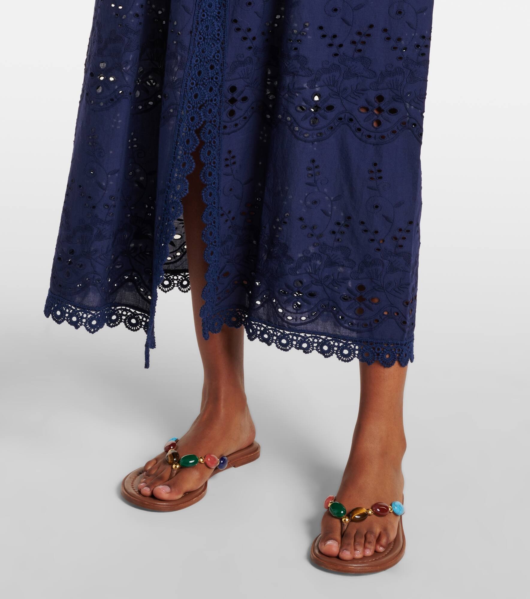 Tallulah broderie anglaise cotton kaftan - 5
