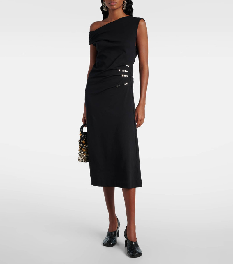 Dries Van Noten Gathered embellished jersey midi dress outlook