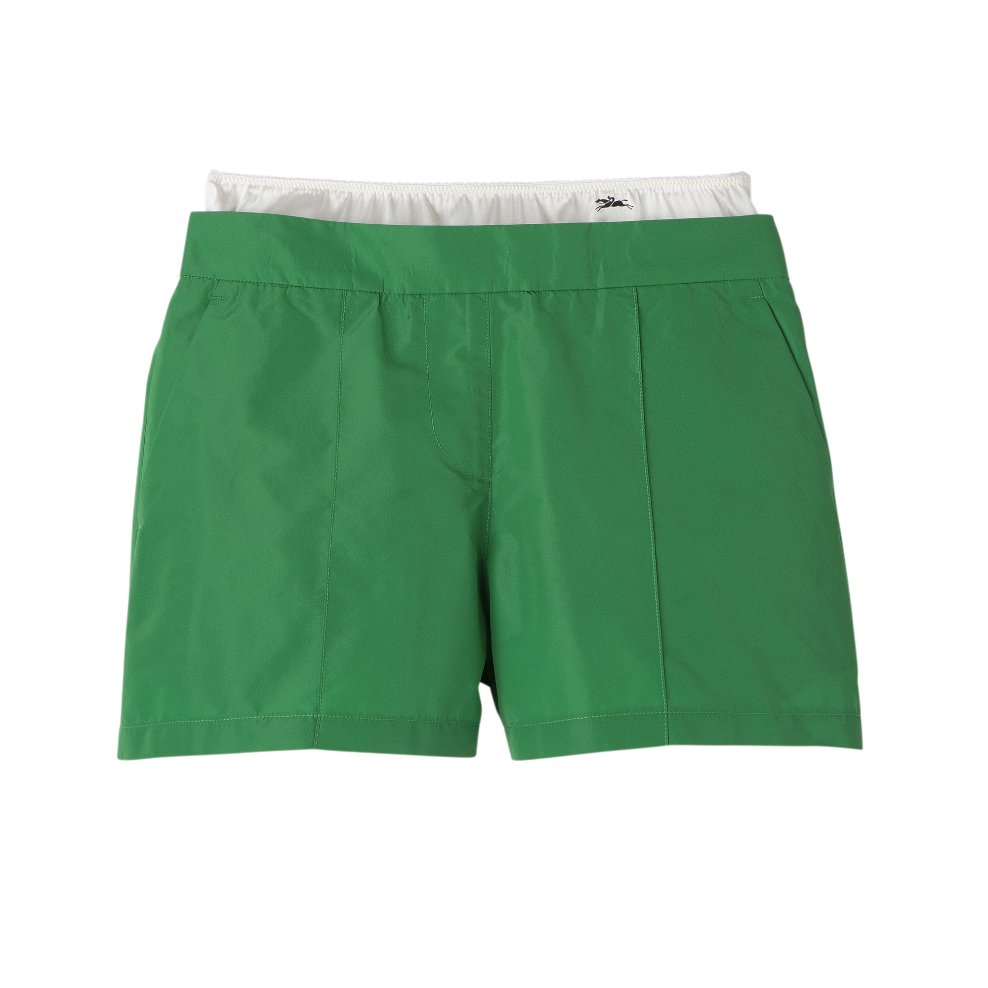 Short pants with belt patch Green - Technical taffeta - 1