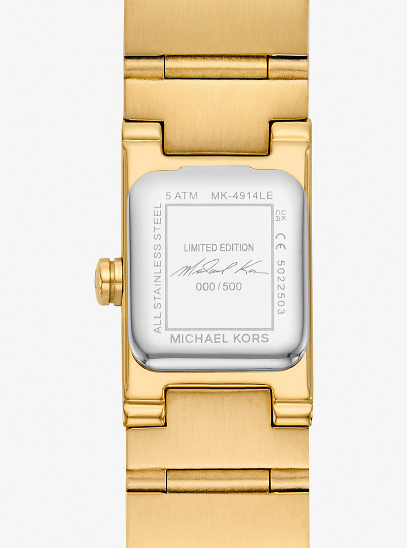 Limited-Edition Mini Darrington Pavé Bezel Gold-Tone Watch 4