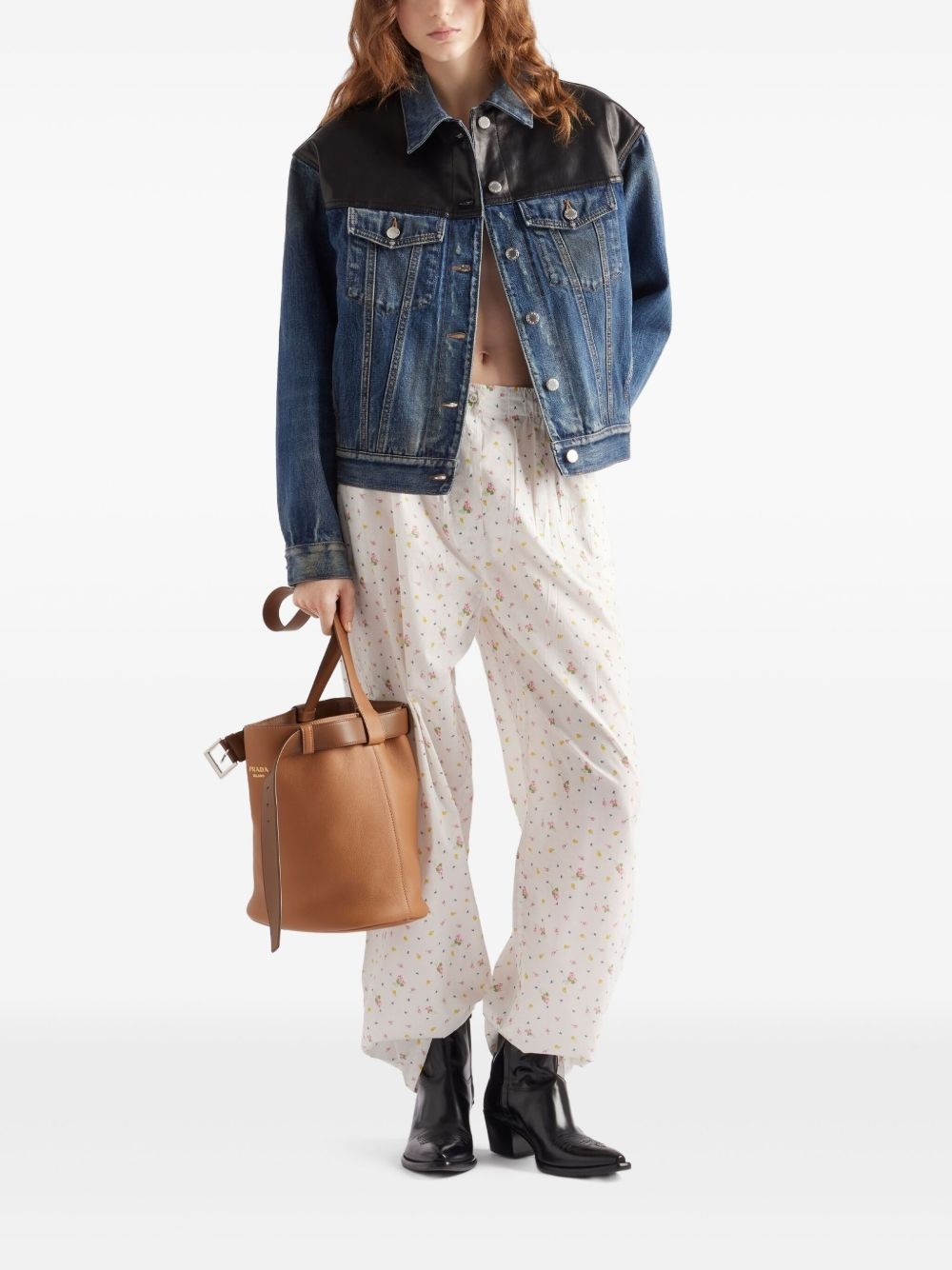 panelled denim jacket - 2