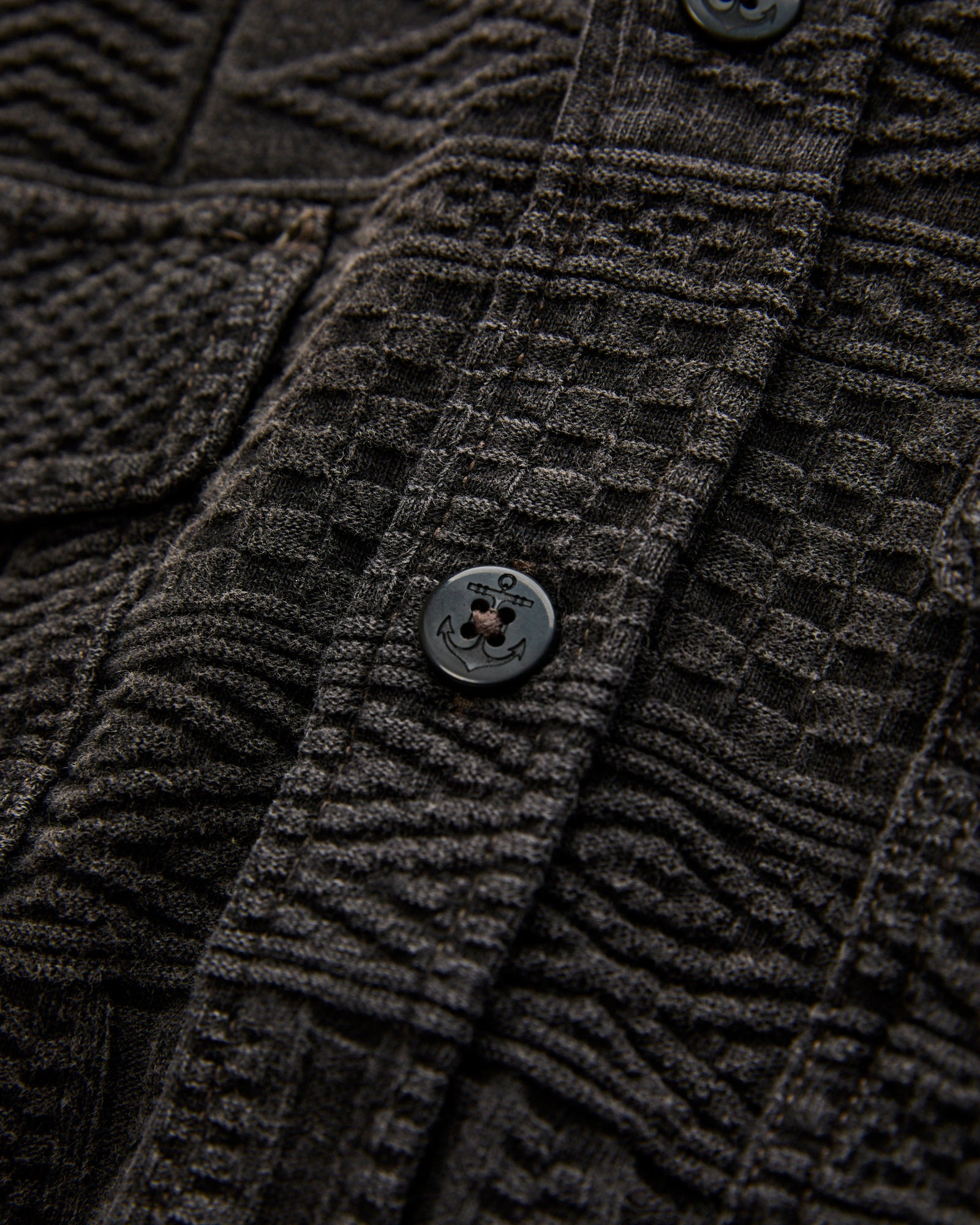 Julius Jacquard Workshirt in Black Indigo - 4