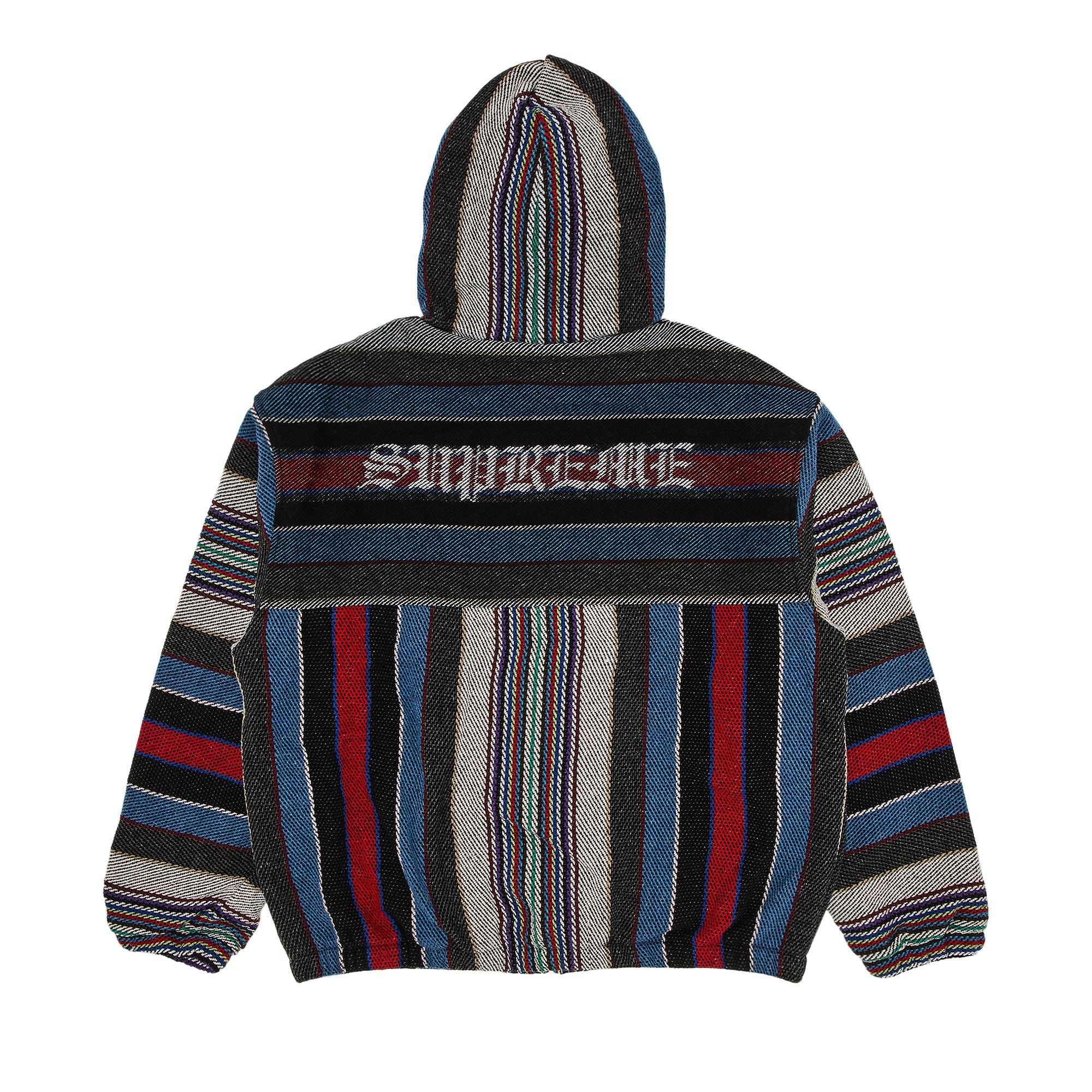 Supreme Woven Stripe Hooded Jacket 'Black' - 2