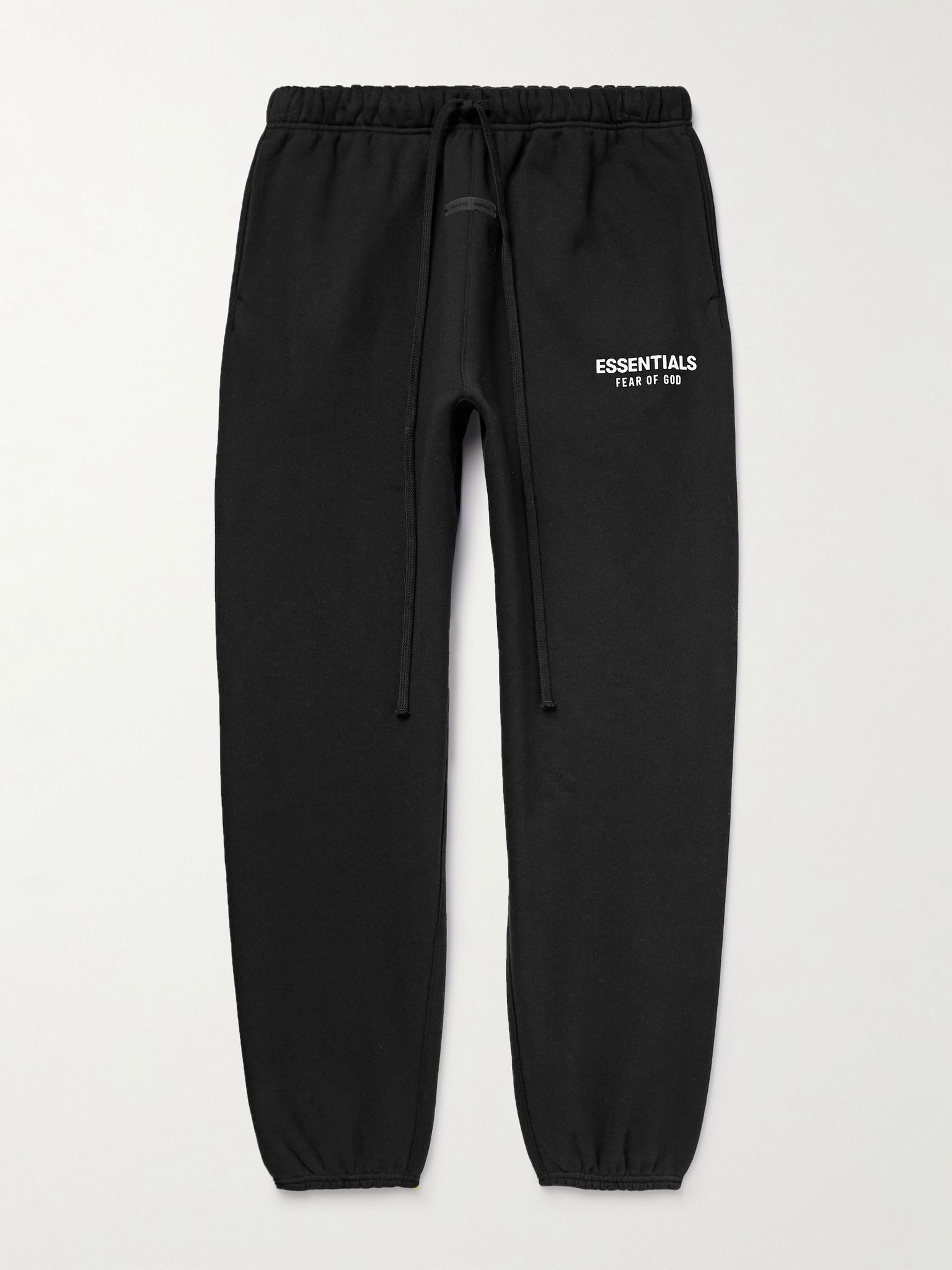 Tapered Logo-Appliquéd Cotton-Blend Jersey Sweatpants Black - 1