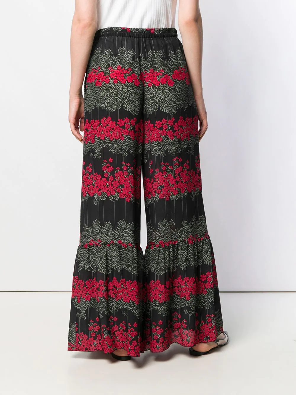 floral flared trousers - 4