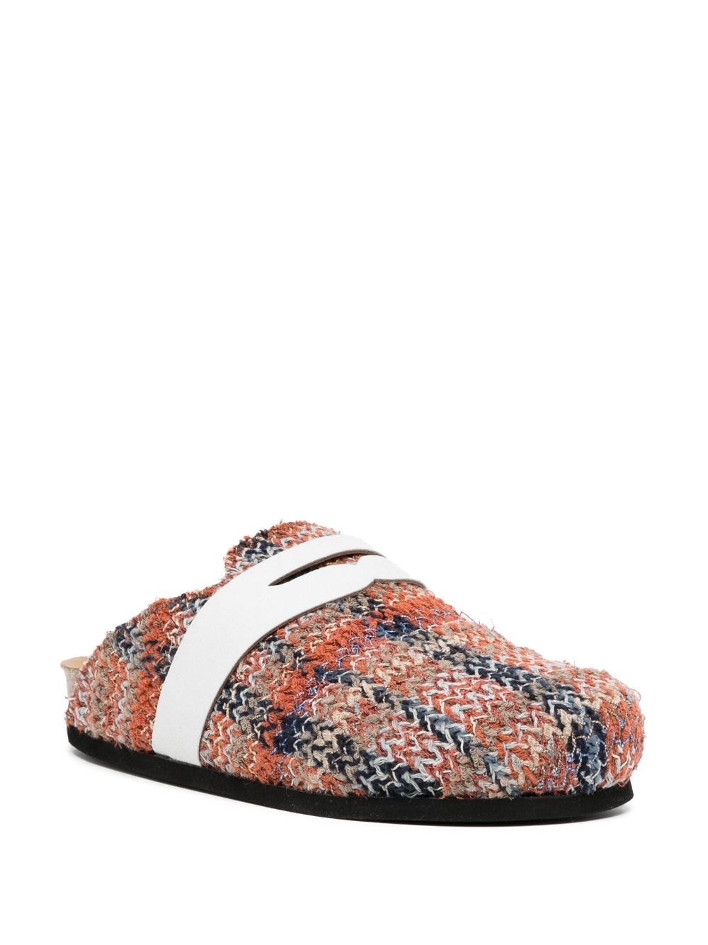 slip-on zigzag-edge slides - 2