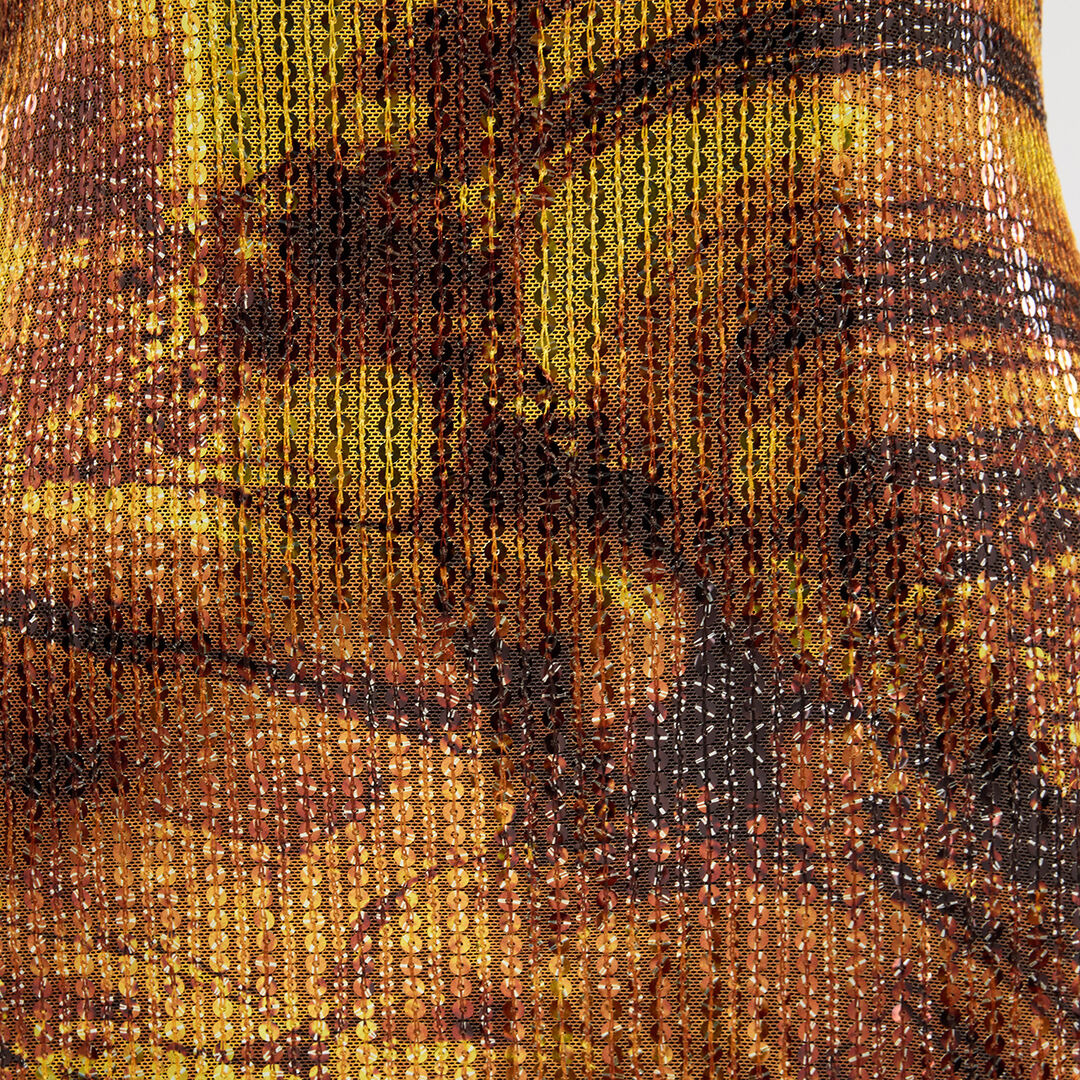 Tiger Eye Print Dress Mini - 5
