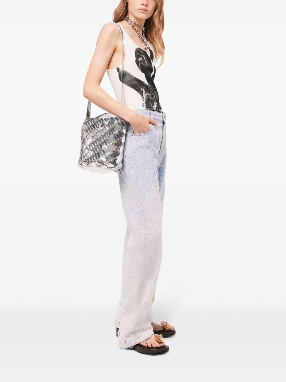 distressed ombrÃ© straight-leg jeans - 3